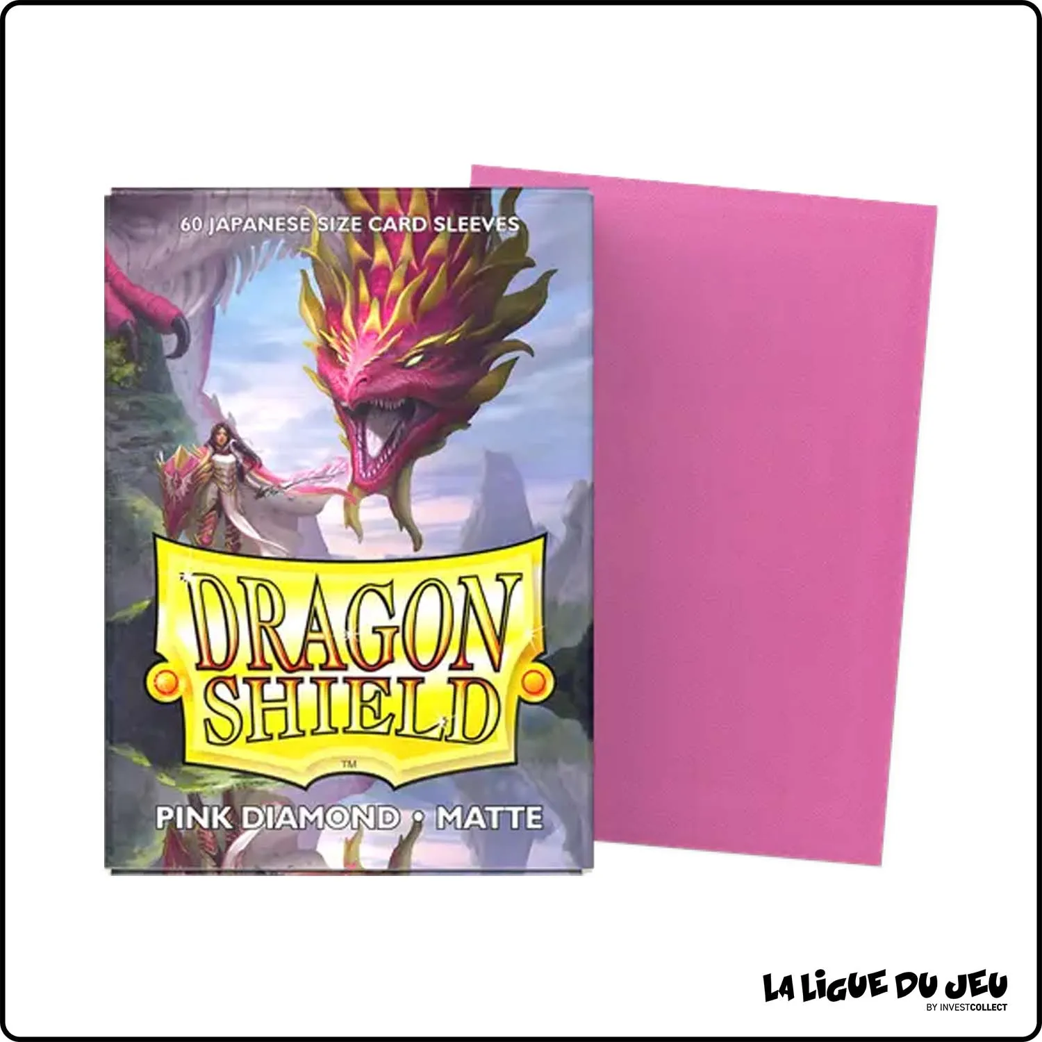 Sleeve - Dragon Shield - Protèges Cartes Mini - Format Japonais - Pink Diamond Mat - par 60