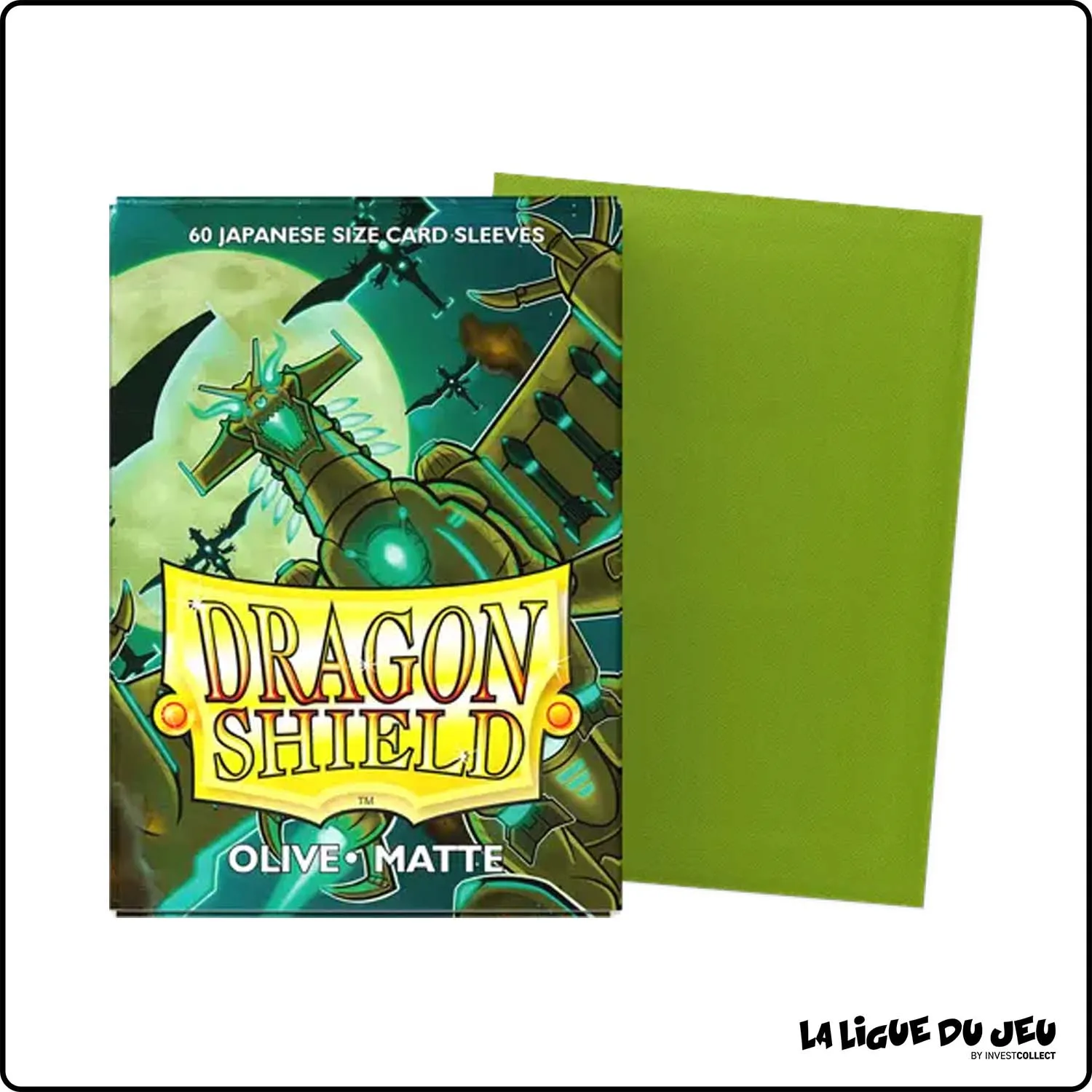 Sleeve - Dragon Shield - Protèges Cartes Mini - Format Japonais - Olive Mat - par 60