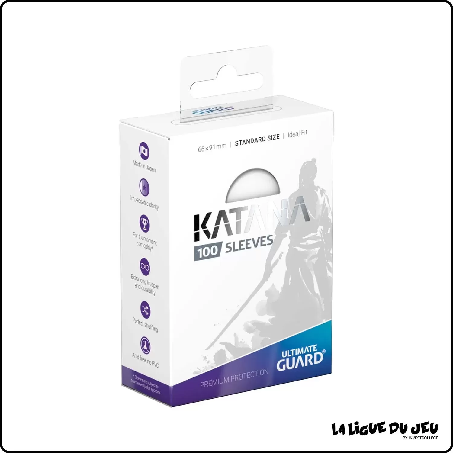 Sleeve - Ultimate Guard - Format Standard - Katana - Blanc - Par 100