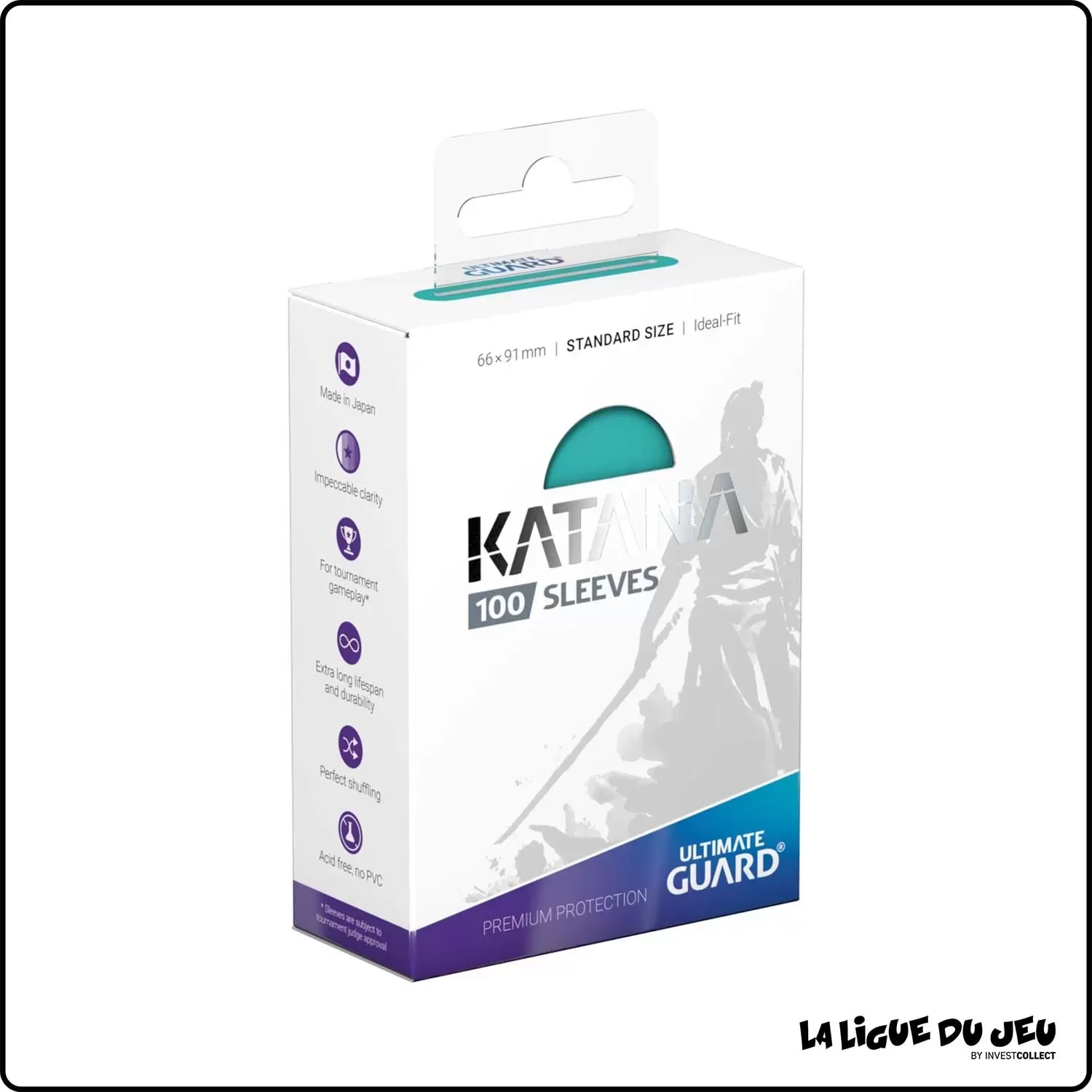 Sleeve - Ultimate Guard - Format Standard - Katana - Turquoise - Par 100