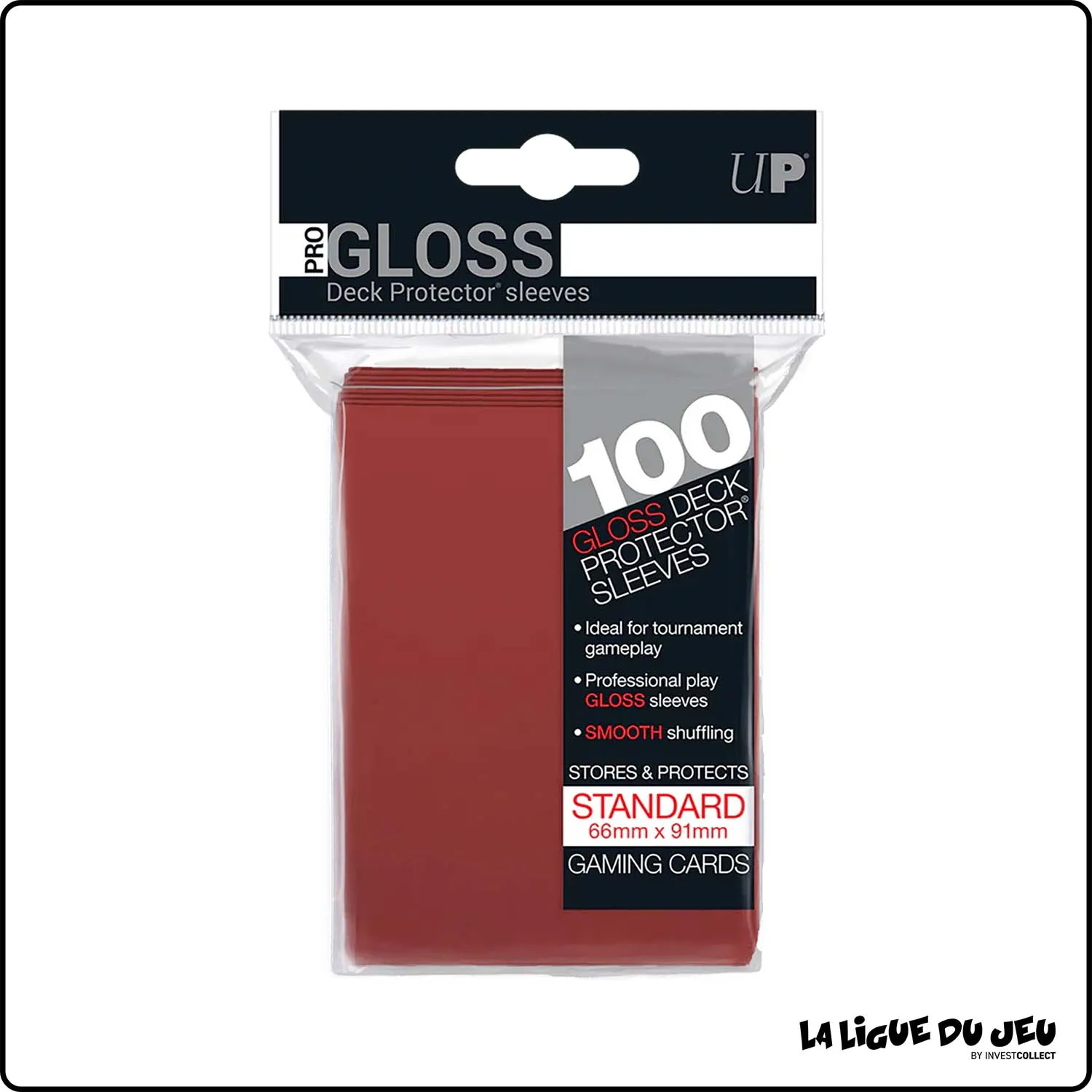 Sleeve - Ultra Pro - Format Standard - Gloss - Rouge - Par 100