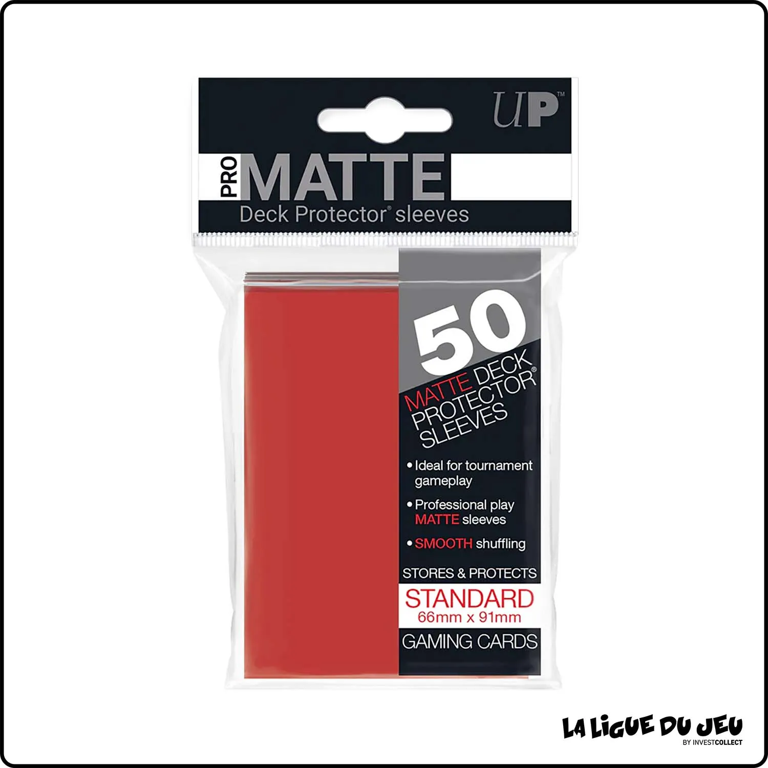 Sleeve - Ultra Pro - Format Standard - Matte - Rouge - Par 50