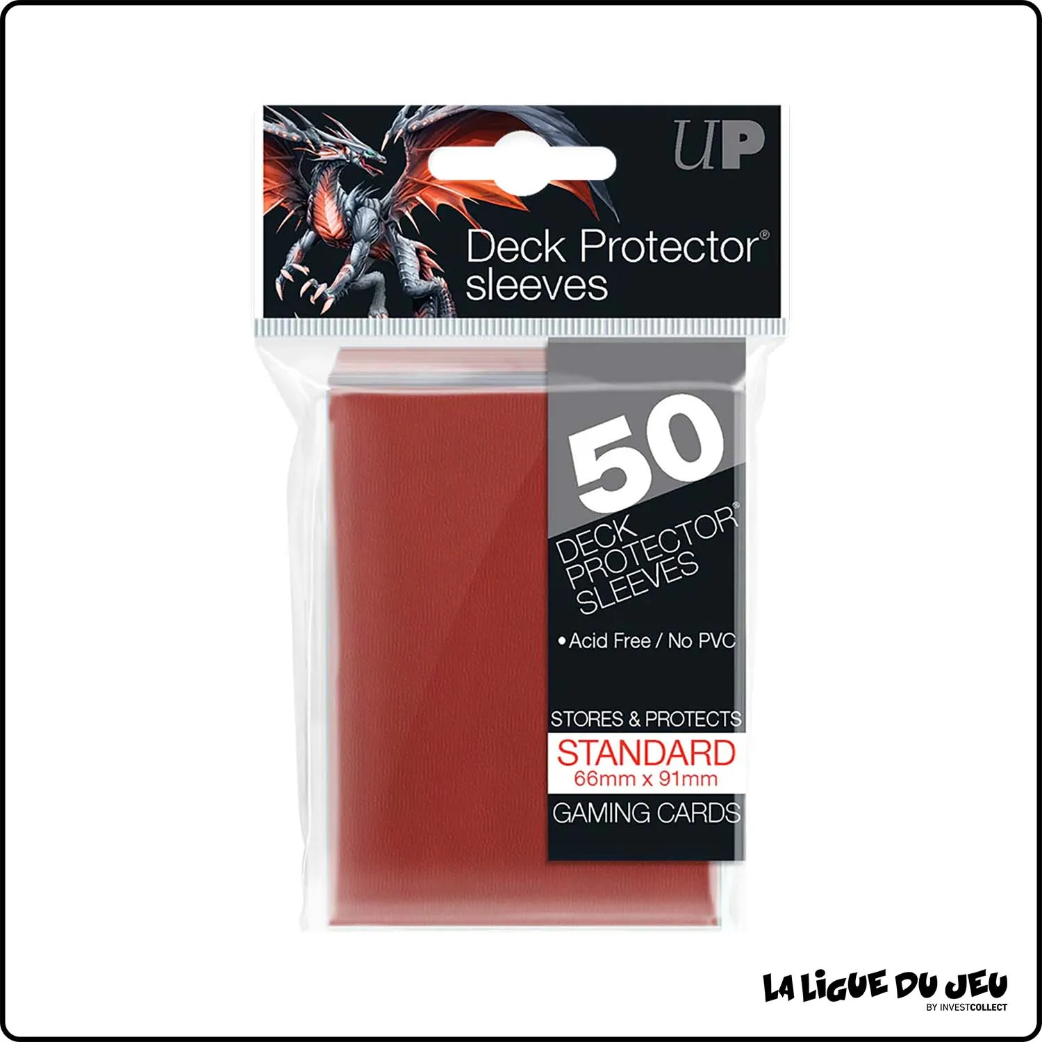 Sleeve - Ultra Pro - Format Standard - Gloss - Rouge - Par 50