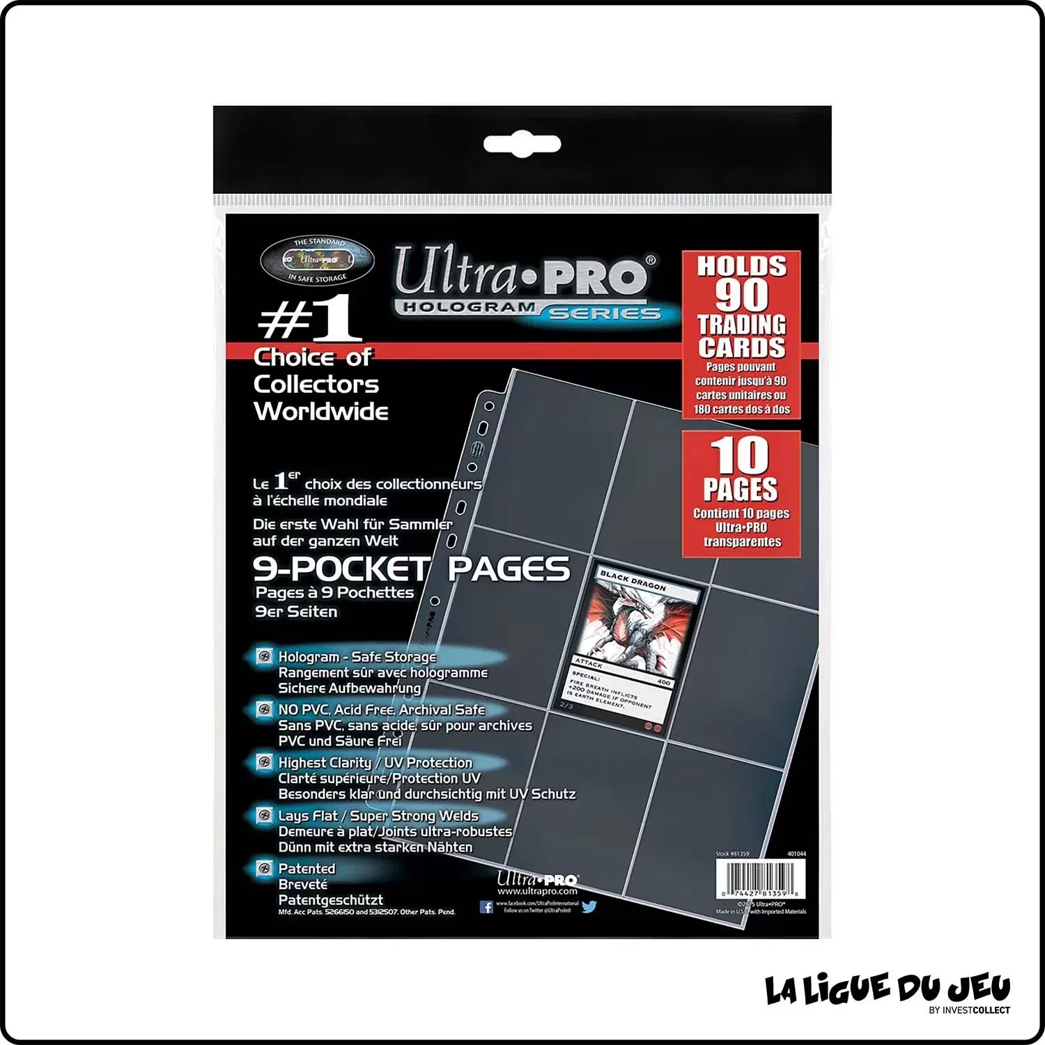 Classeur - Ultra Pro - Lot de 10 feuilles par 9 Ultra Pro - 1