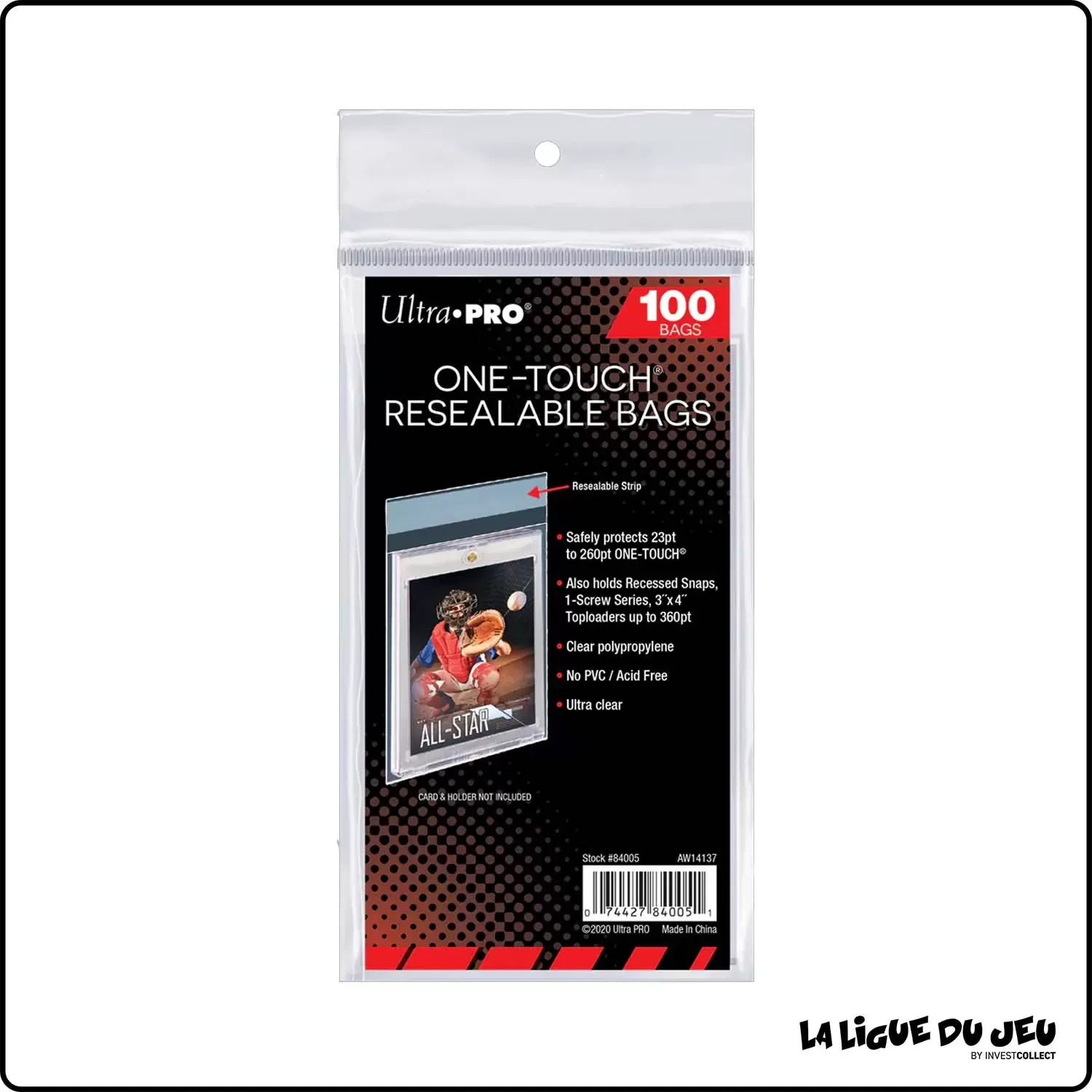 Pochettes - Ultra Pro - One-Touch Resealables Bags - Protèges TopLoader - Transparent - par 100