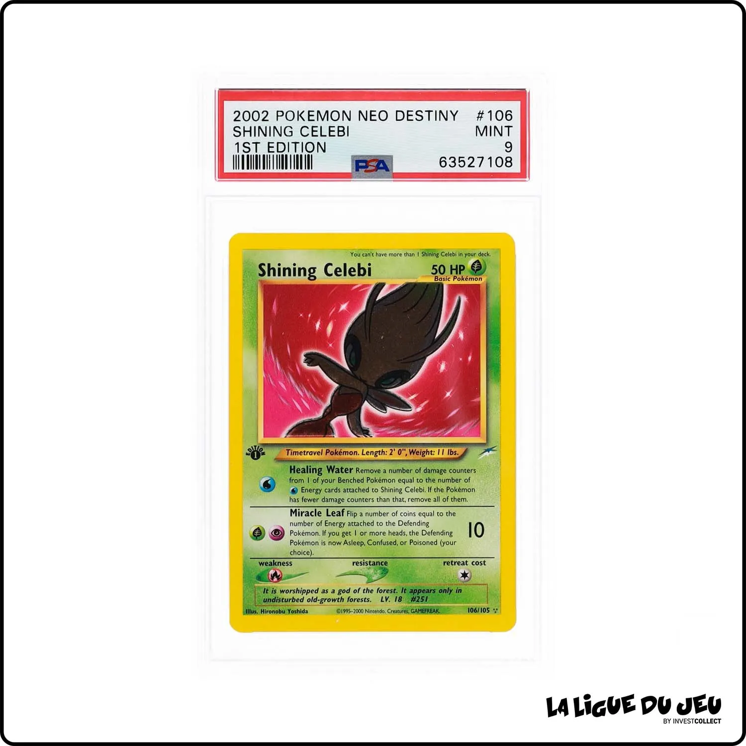 Secrète - Pokemon - Neo Destiny - Shining Celebi 106/105 - 1st Edition - PSA 9 - Anglais