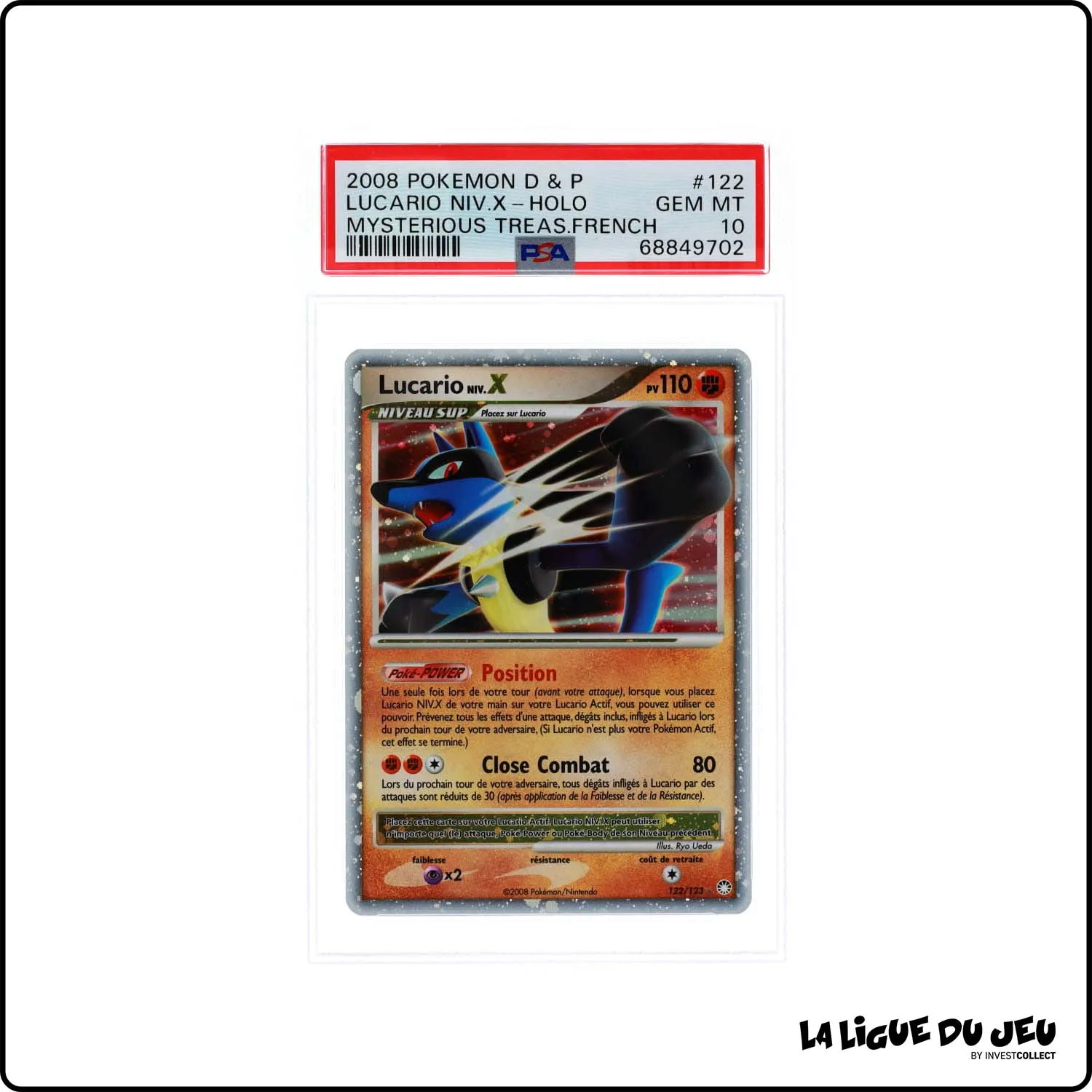 Holo - Pokemon - Trésors Mystérieux - Lucario Niv.X 122/123 - PSA 10 - Français