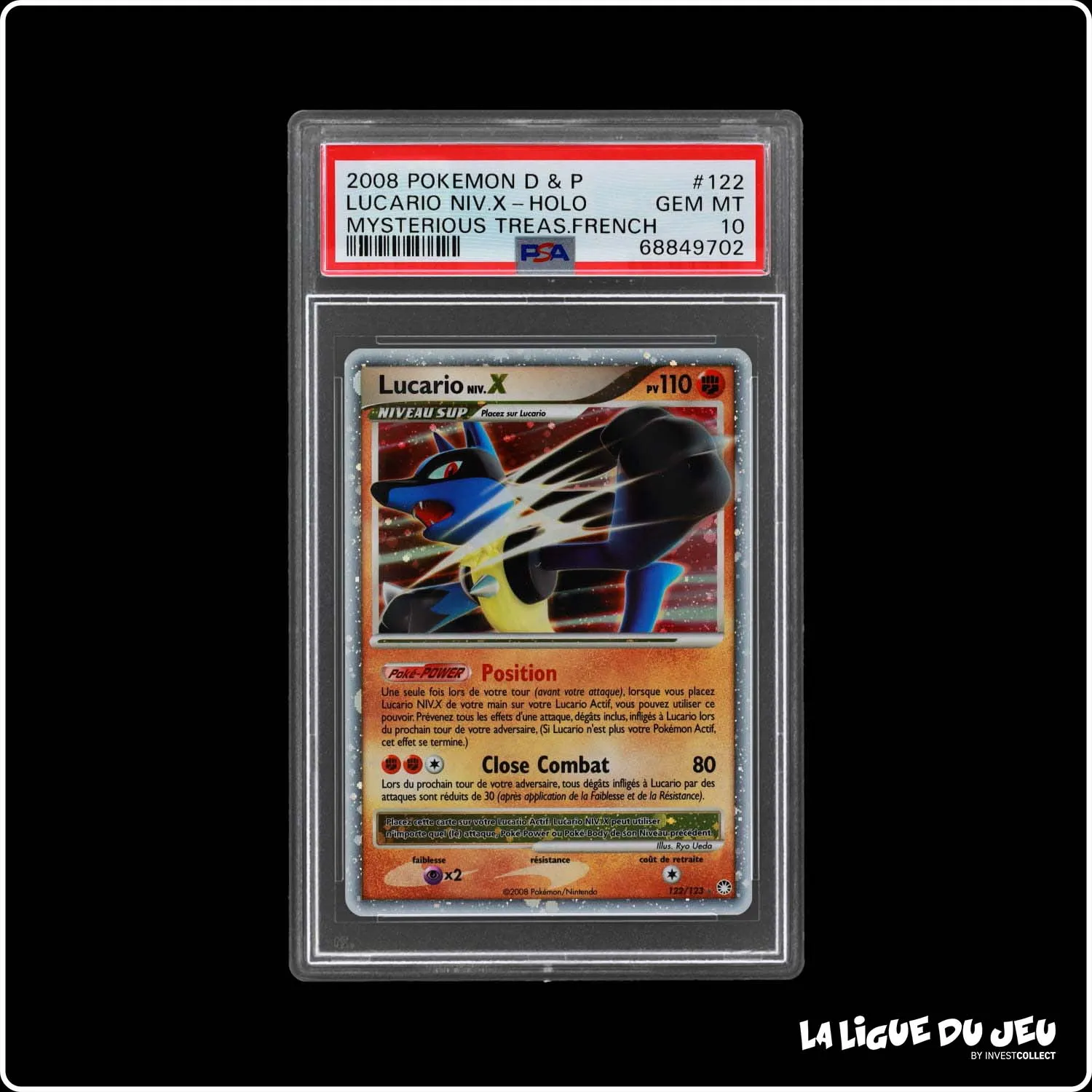 Holo - Pokemon - Trésors Mystérieux - Lucario Niv.X 122/123 - PSA 10 - Français