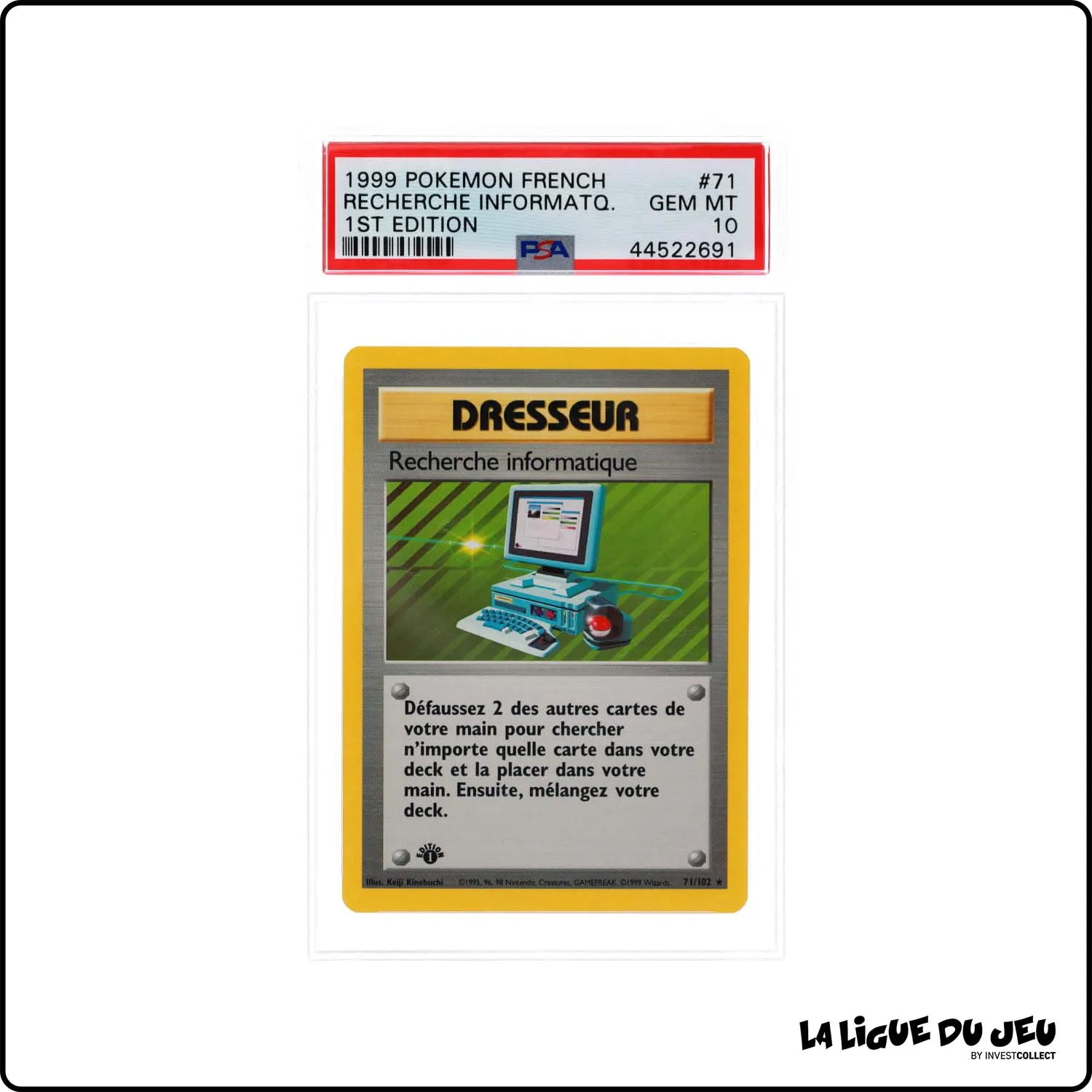 Rare - Pokemon - Set de Base - Recherche informatique 71/102 PSA 10 - Français