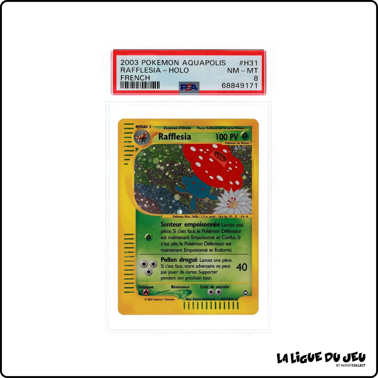 Holo - Pokemon - Aquapolis - Rafflesia H31/H32 - PSA 8 - Français