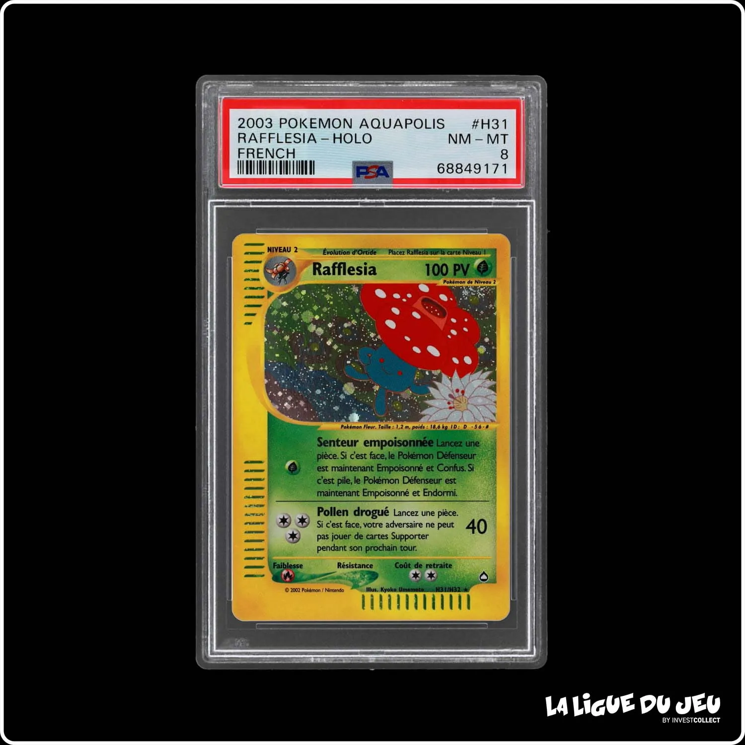 Holo - Pokemon - Aquapolis - Rafflesia H31/H32 - PSA 8 - Français