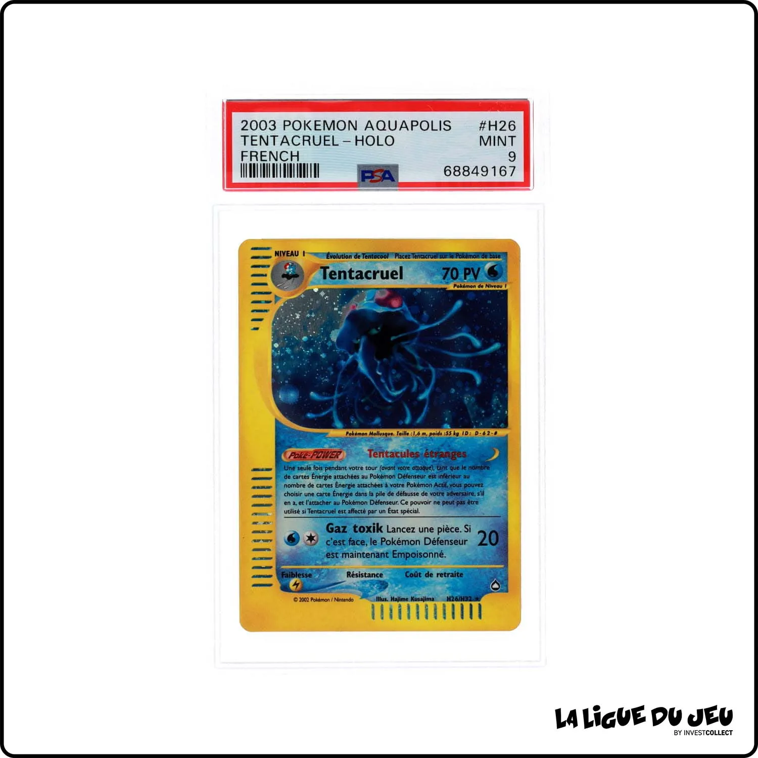 Holo - Pokemon - Aquapolis - Tentacruel H26/H32 - PSA 9 - Français