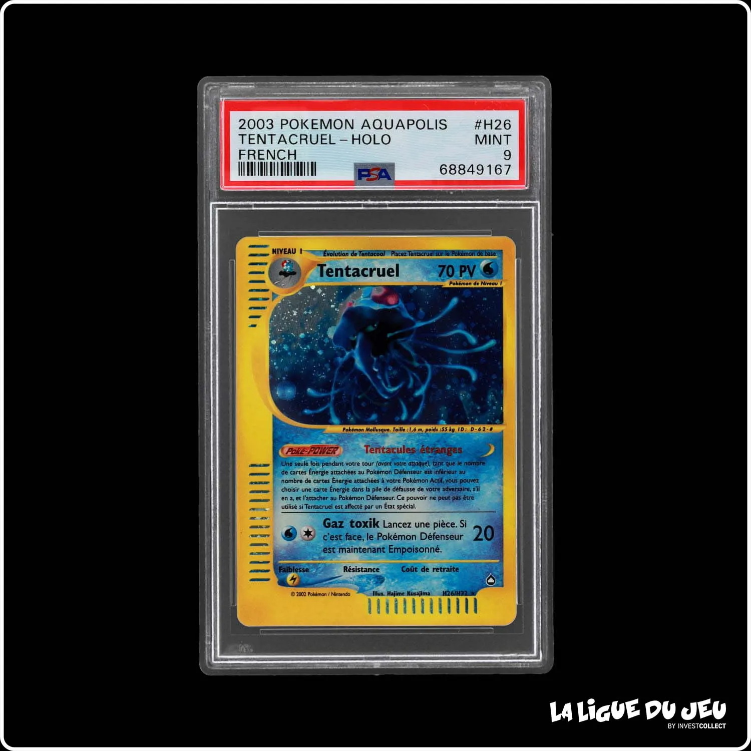 Holo - Pokemon - Aquapolis - Tentacruel H26/H32 - PSA 9 - Français