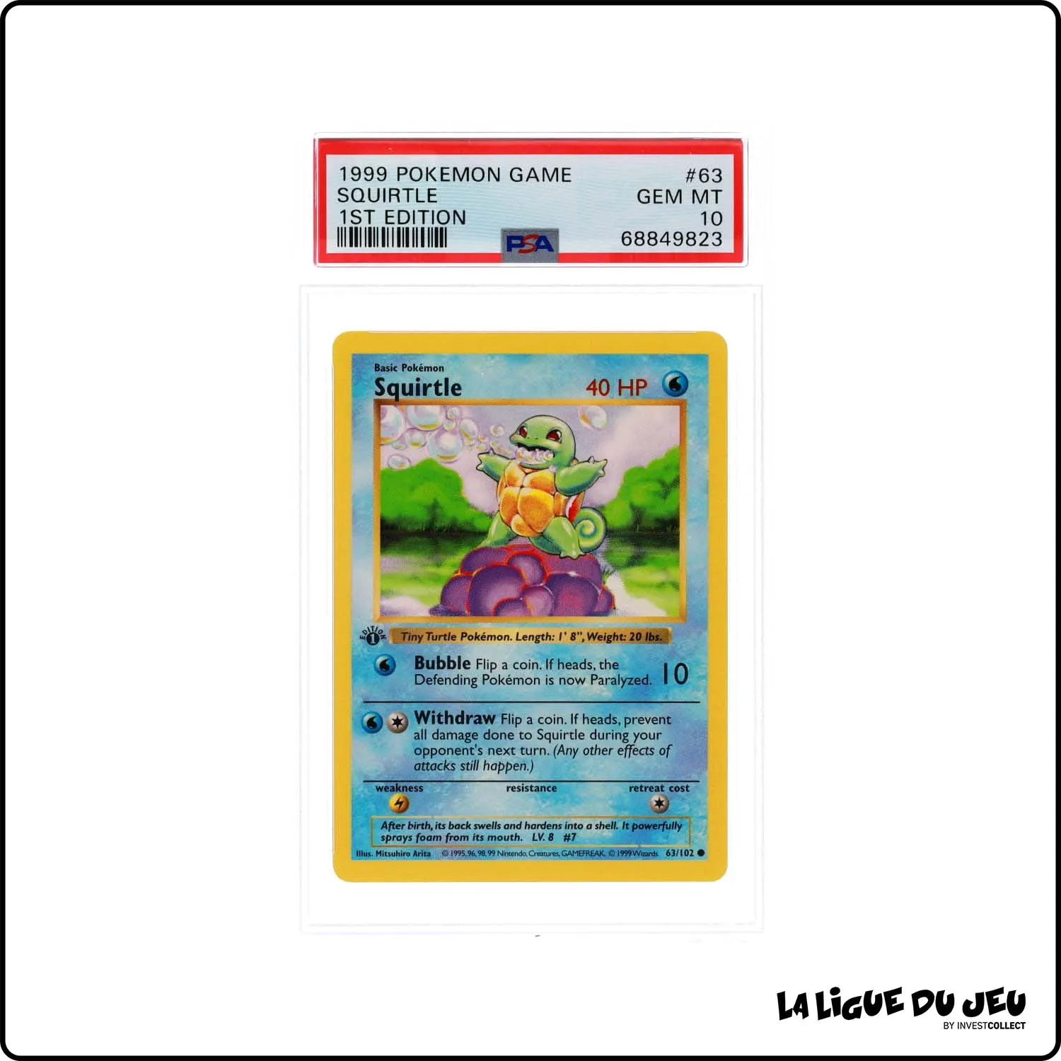 Commune - Pokemon - Set de Base - Squirtle 63/102 - 1st Edition - PSA 10 - Anglais