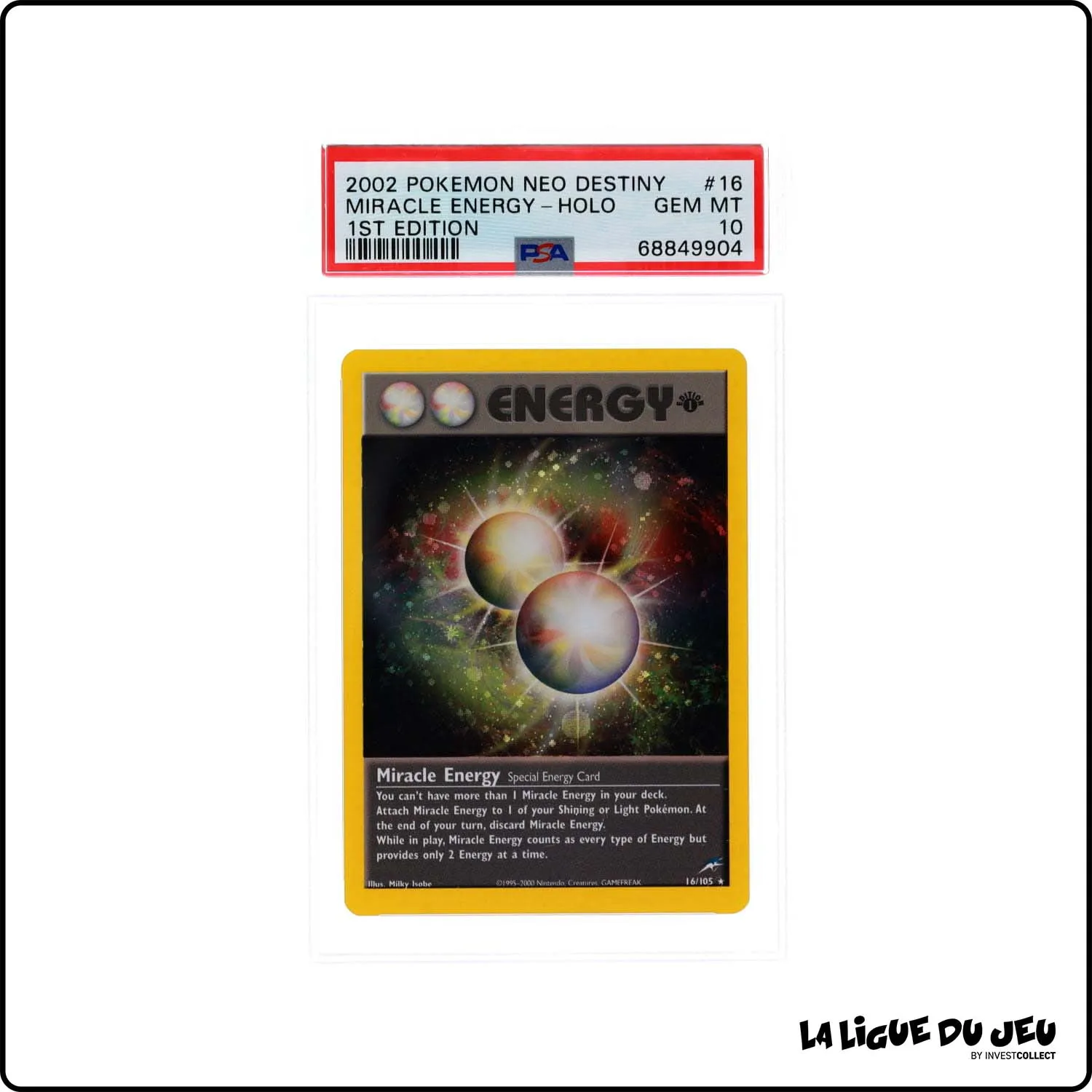 Holo - Pokemon - Neo Destiny - Miracle Energy 16/105 - 1er Edition - PSA 10 - Anglais