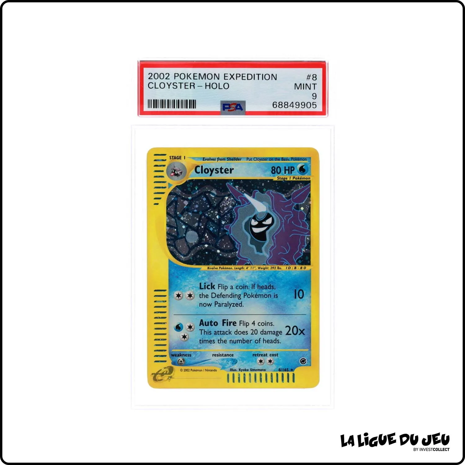 Holo - Pokemon - Expedition - Cloyster 8/165 - PSA 9 - Anglais