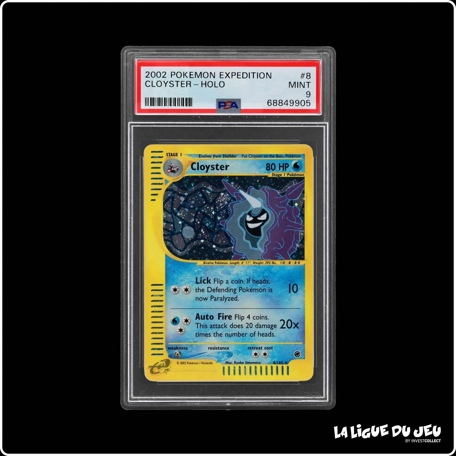 Holo - Pokemon - Expedition - Cloyster 8/165 - PSA 9 - Anglais