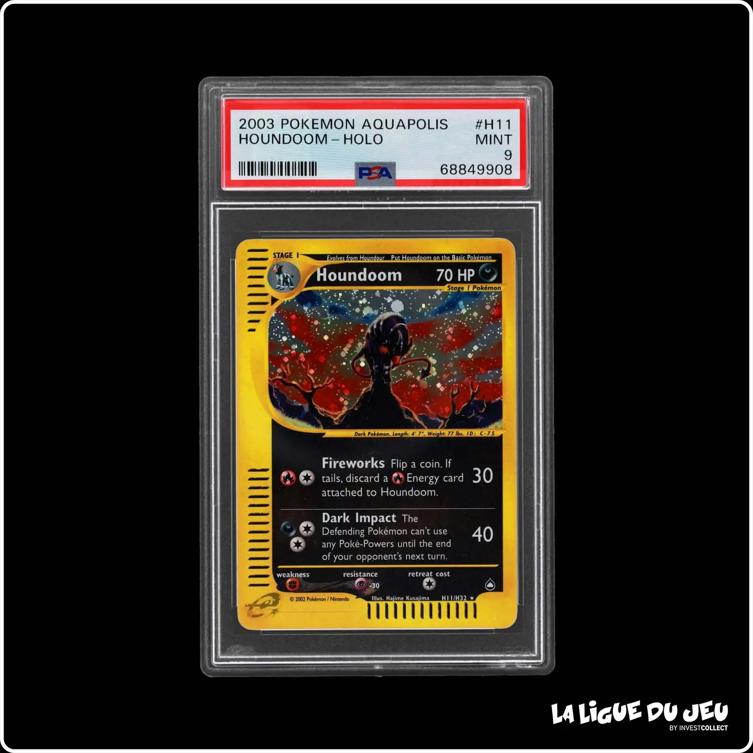 Holo - Pokemon - Aquapolis - Houndoom H11/H32 - PSA 9 - Anglais