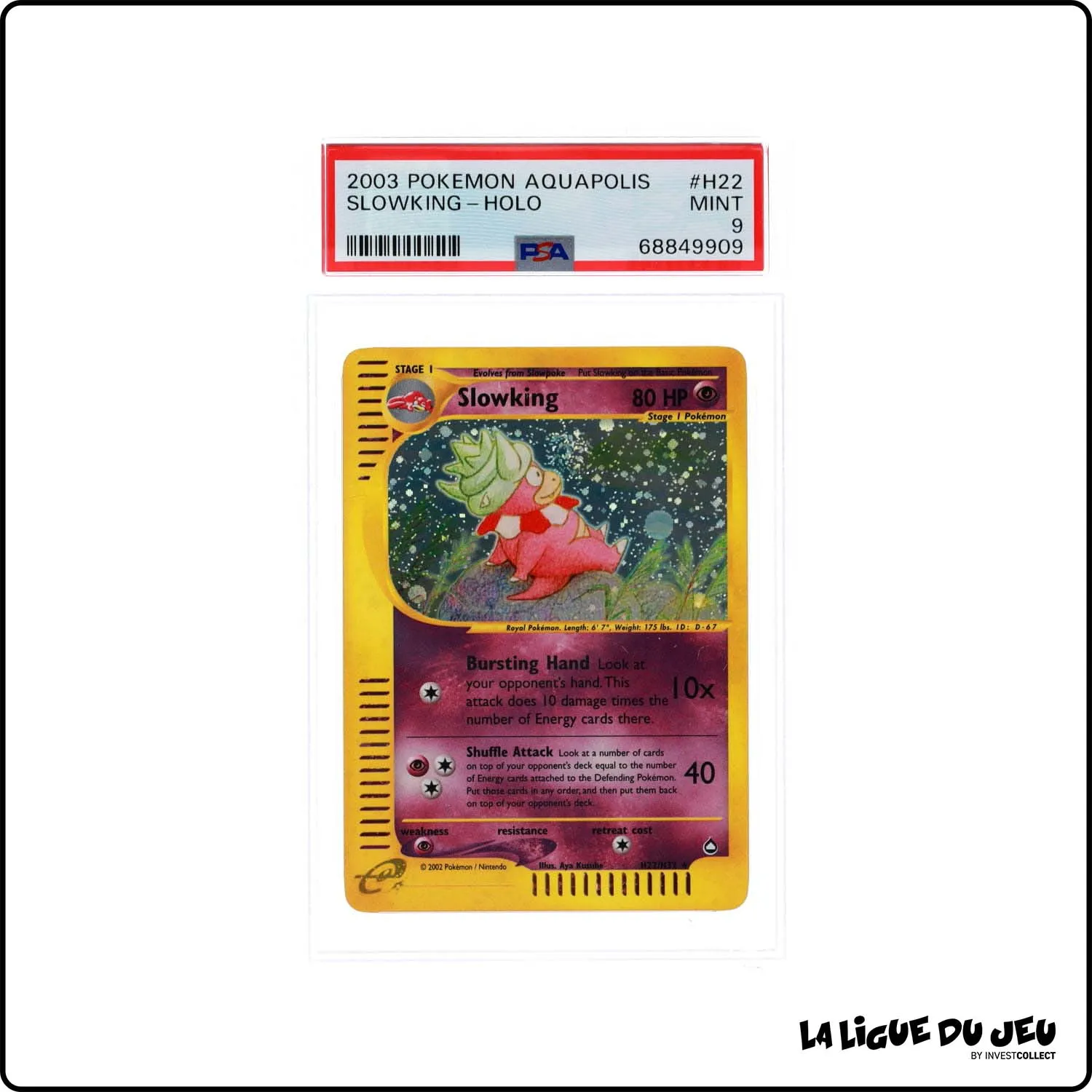 Holo - Pokemon - Aquapolis - Slowking H22/H32 - PSA 9 - Anglais