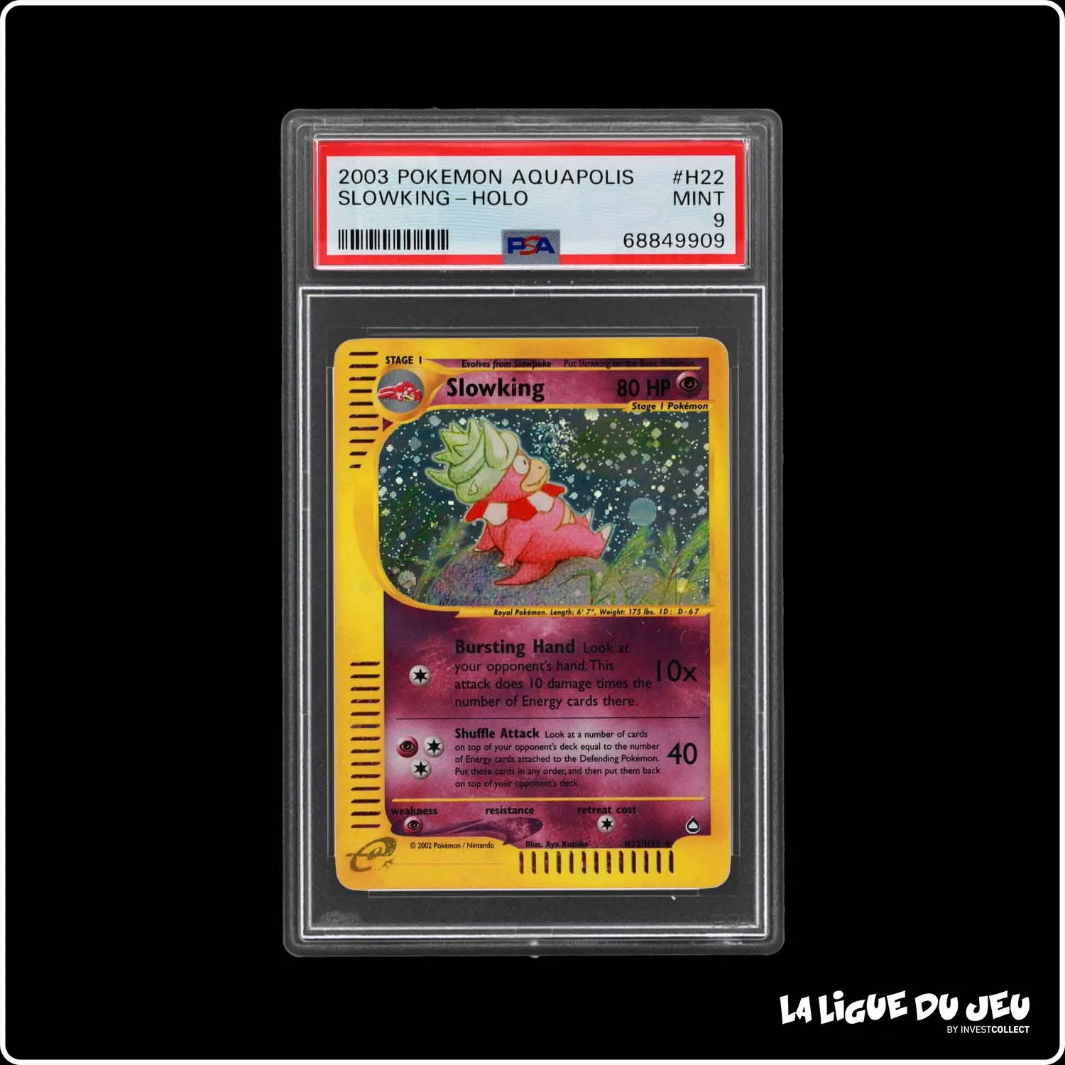 Holo - Pokemon - Aquapolis - Slowking H22/H32 - PSA 9 - Anglais