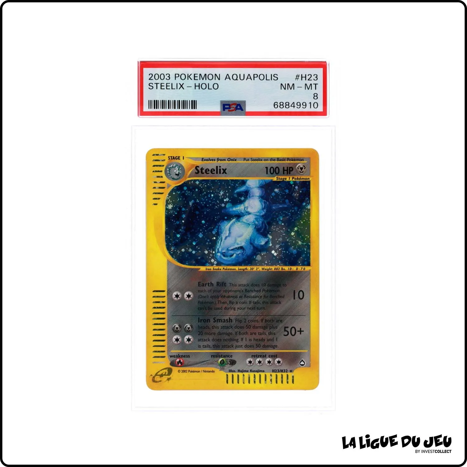 Holo - Pokemon - Aquapolis - Steelix H23/H32 - PSA 8 - Anglais