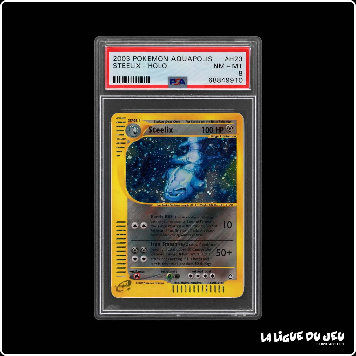 Holo - Pokemon - Aquapolis - Steelix H23/H32 - PSA 8 - Anglais