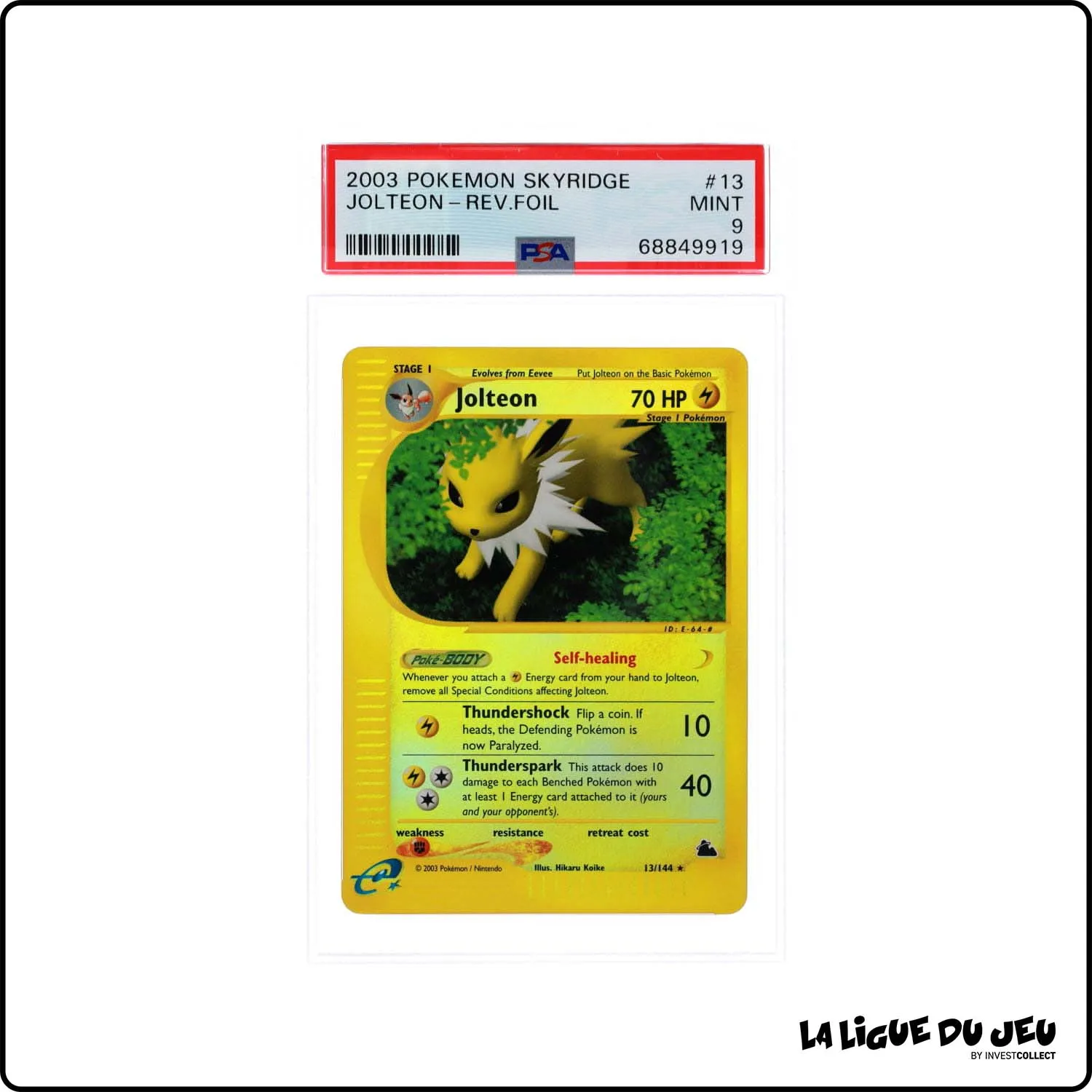 Rare - Pokemon - Skyridge - Jolteon 13/144 - Reverse Foil - PSA 9 - Anglais