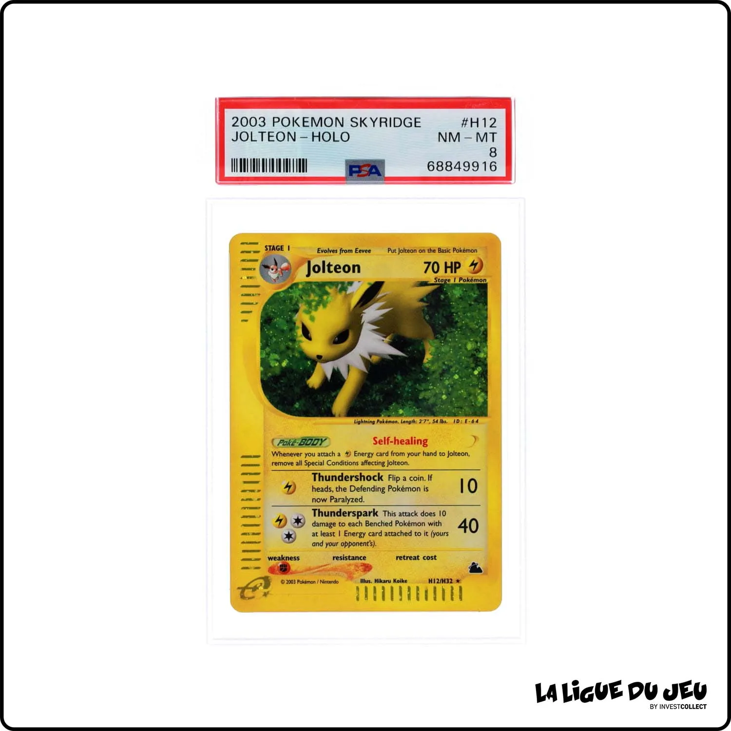 Holo - Pokemon - Skyridge - Jolteon H12/H32 - PSA 8 - Anglais