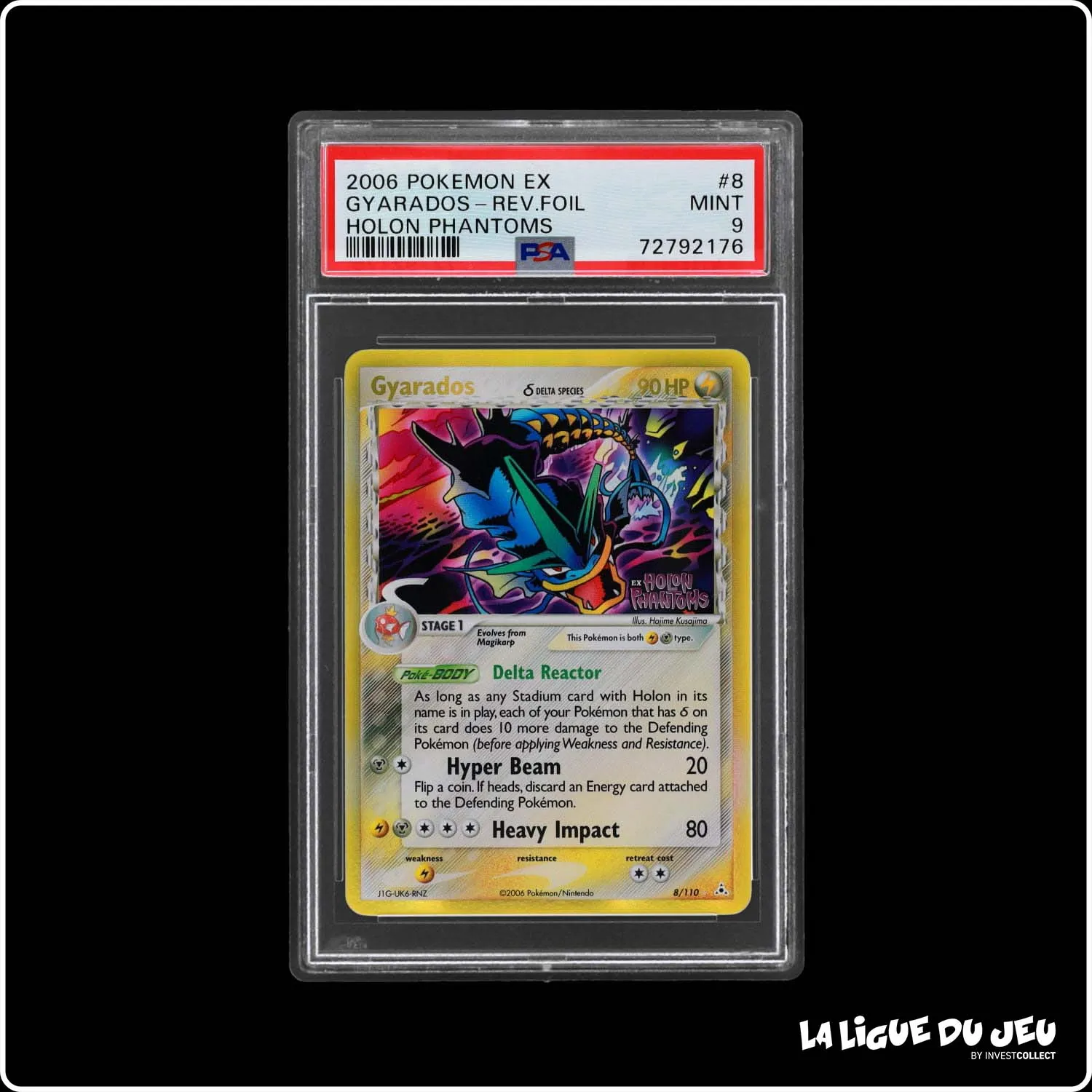 Holo - Pokemon - Fantômes Holon - Gyarados 8/110 - Reverse Foil - PSA 9 - Anglais