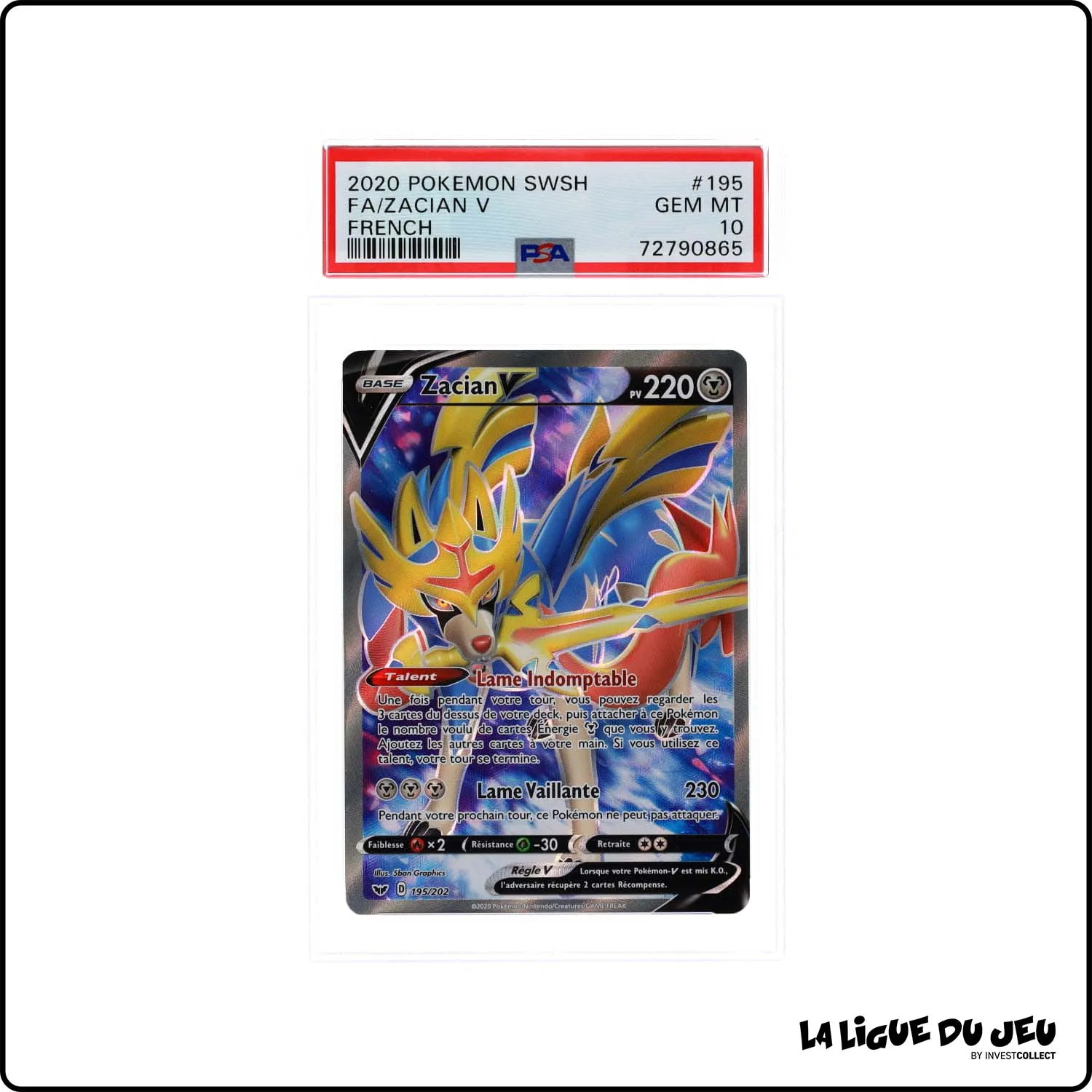 Ultra - Pokemon - Épée et Bouclier - Zacian V 195/202 - PSA 10 - Français