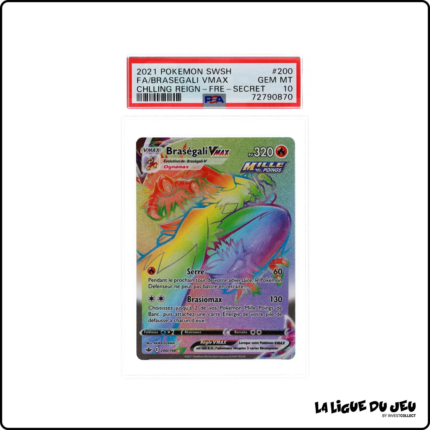 Secrete - Pokemon - Règne de Glace - Braségali Vmax 200/198 - PSA 10 - Français