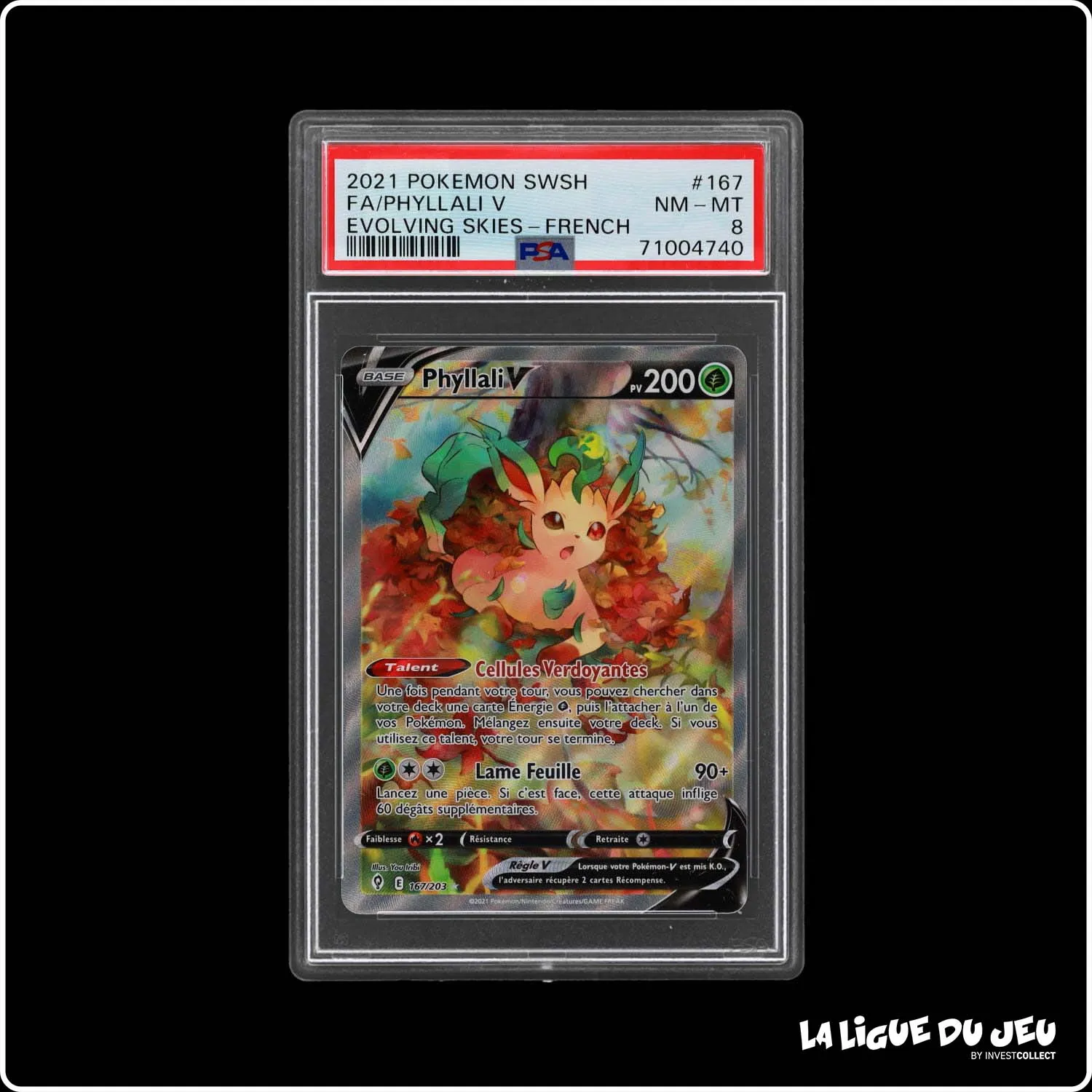 Ultra - Pokemon - Évolution Céleste - Phyllali V 167/203 - PSA 8 - Français