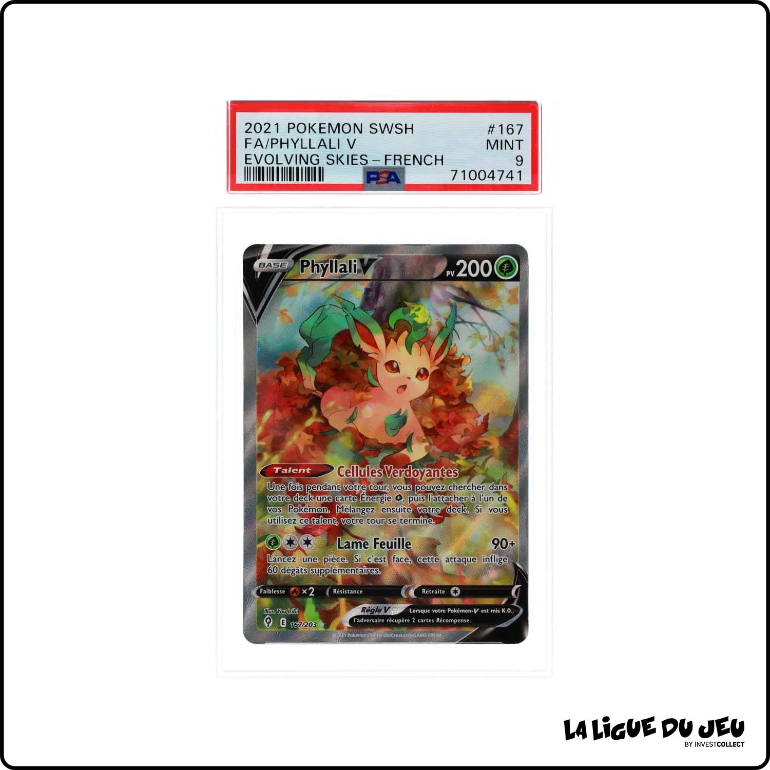 Ultra - Pokemon - Évolution Céleste - Phyllali V 167/203 - PSA 9 - Français