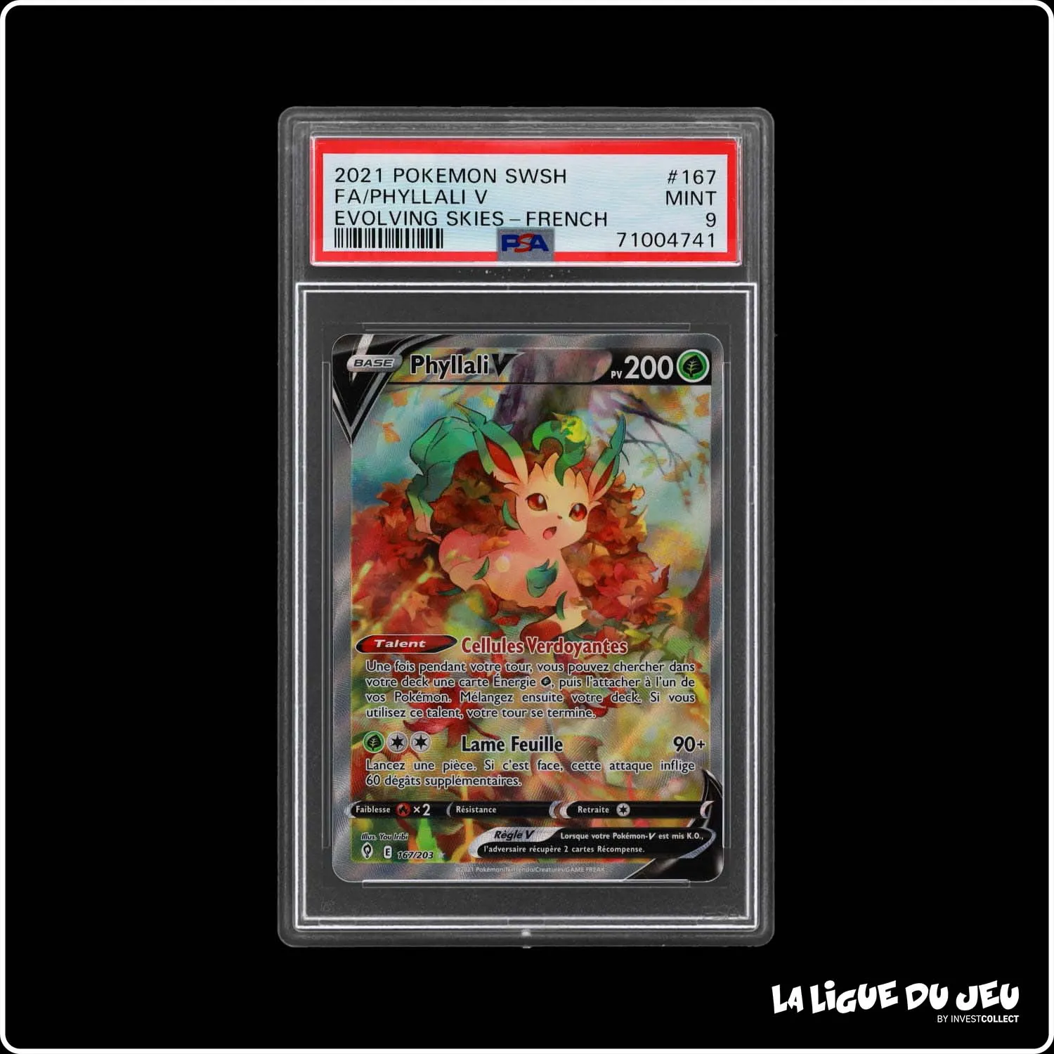 Ultra - Pokemon - Évolution Céleste - Phyllali V 167/203 - PSA 9 - Français