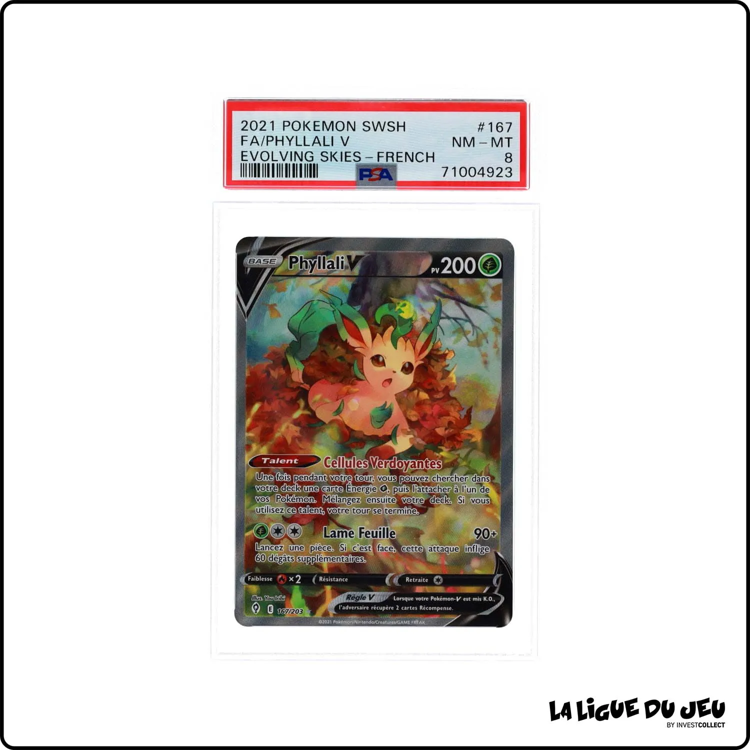 Ultra - Pokemon - Évolution Céleste - Phyllali V 167/203 - PSA 8 - Français