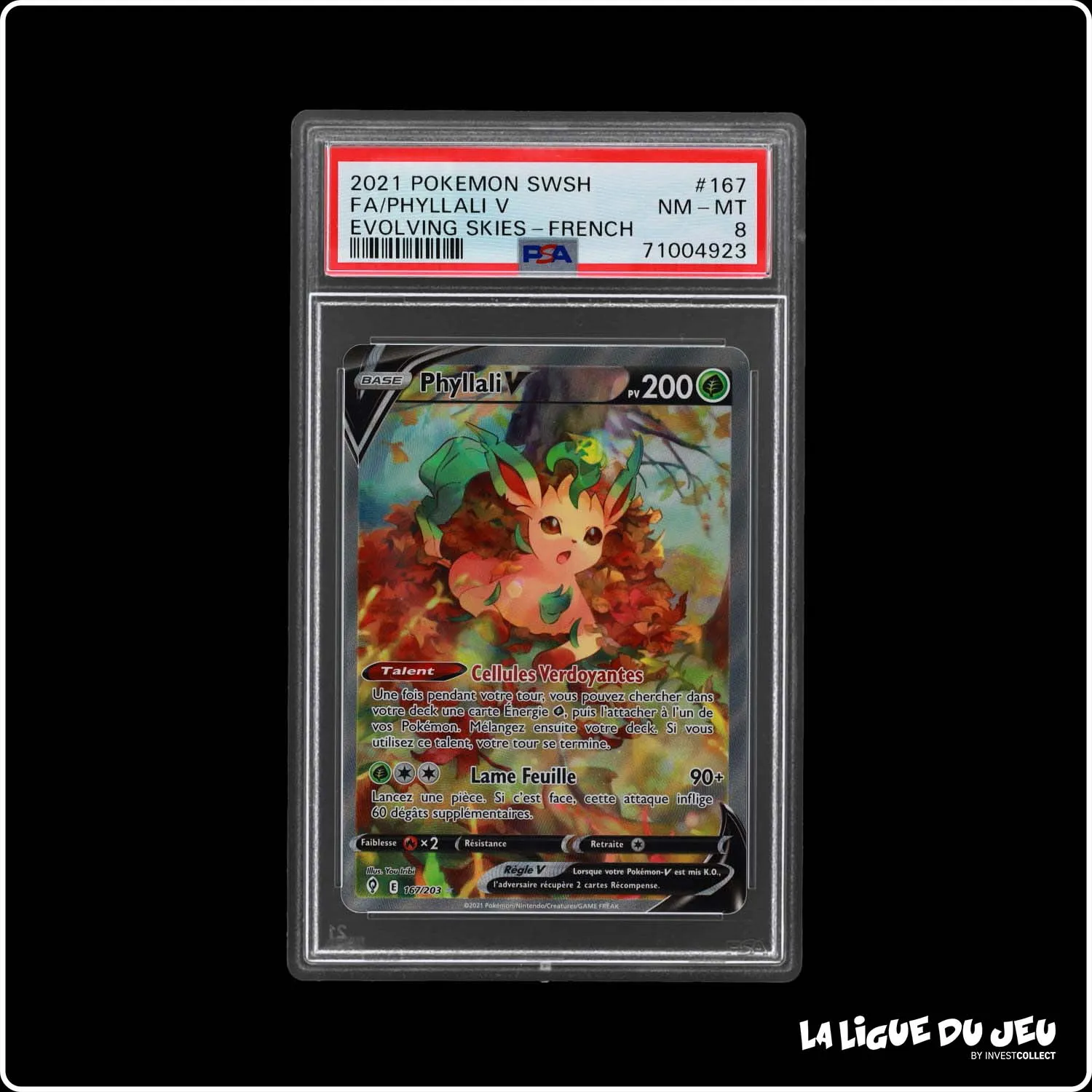 Ultra - Pokemon - Évolution Céleste - Phyllali V 167/203 - PSA 8 - Français