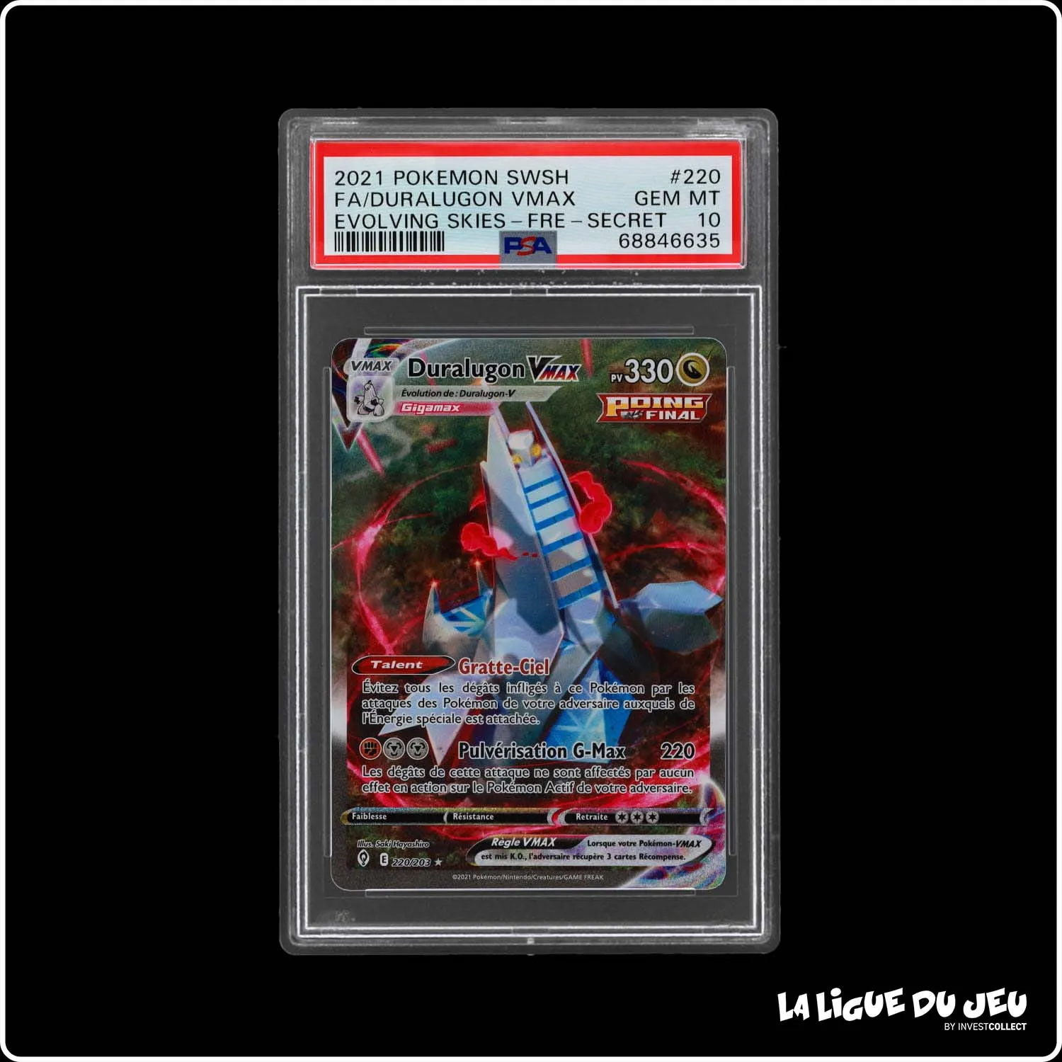 Secrete - Pokemon - Évolution Céleste - Duralugon Vmax 220/203 - PSA 10 - Français