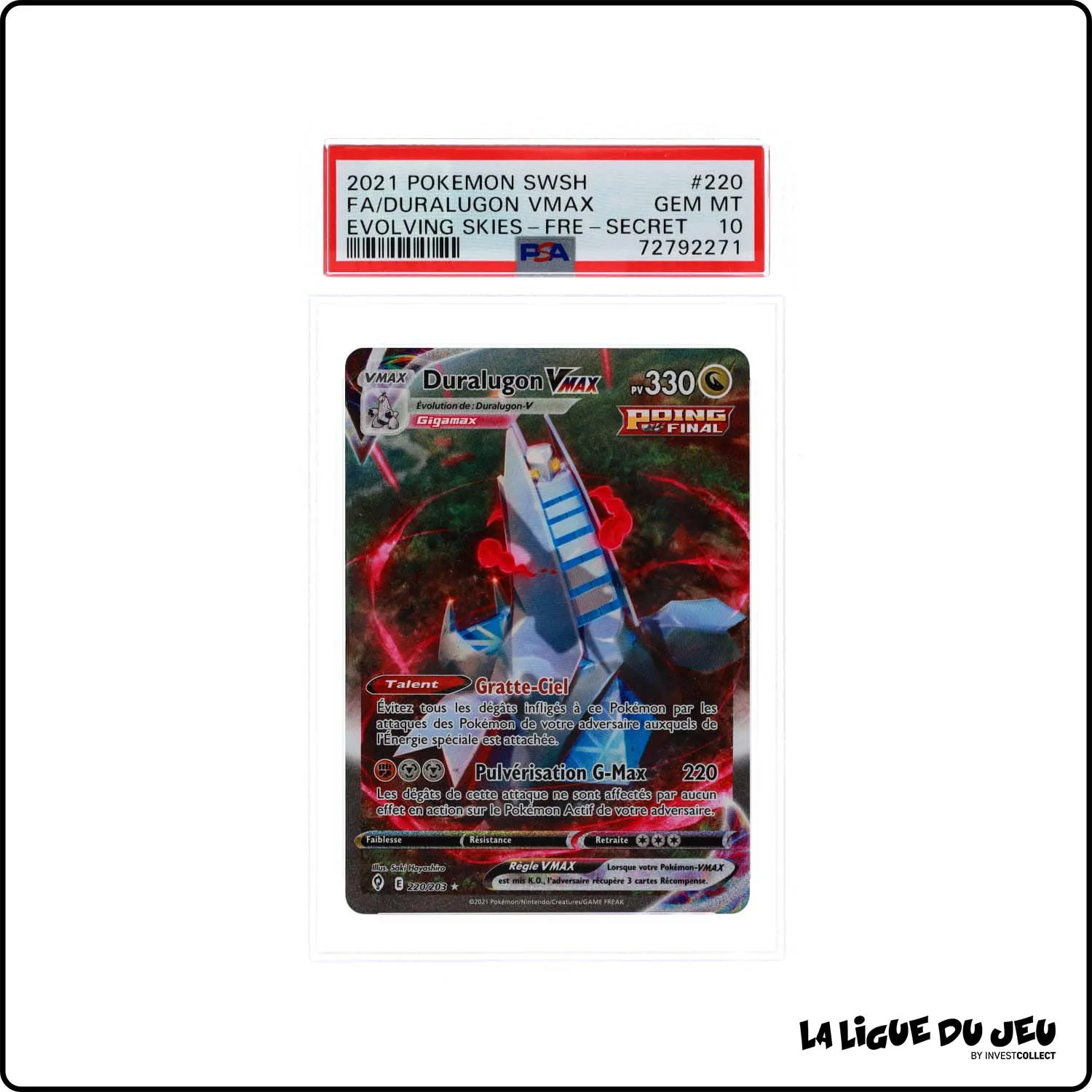 Secrete - Pokemon - Évolution Céleste - Duralugon Vmax 220/203 - PSA 10 - Français