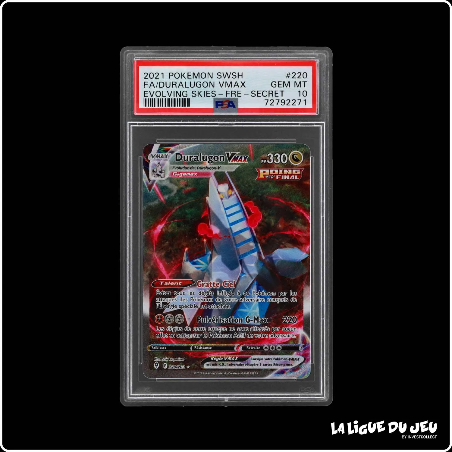 Secrete - Pokemon - Évolution Céleste - Duralugon Vmax 220/203 - PSA 10 - Français