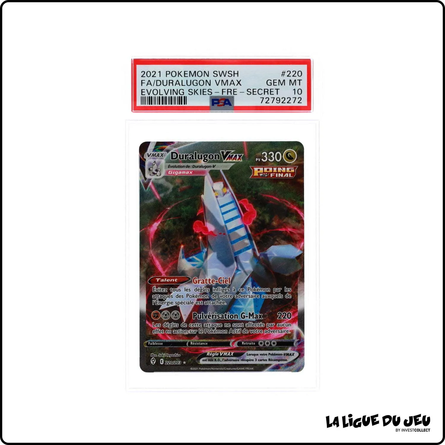 Secrete - Pokemon - Évolution Céleste - Duralugon Vmax 220/203 - PSA 10 - Français