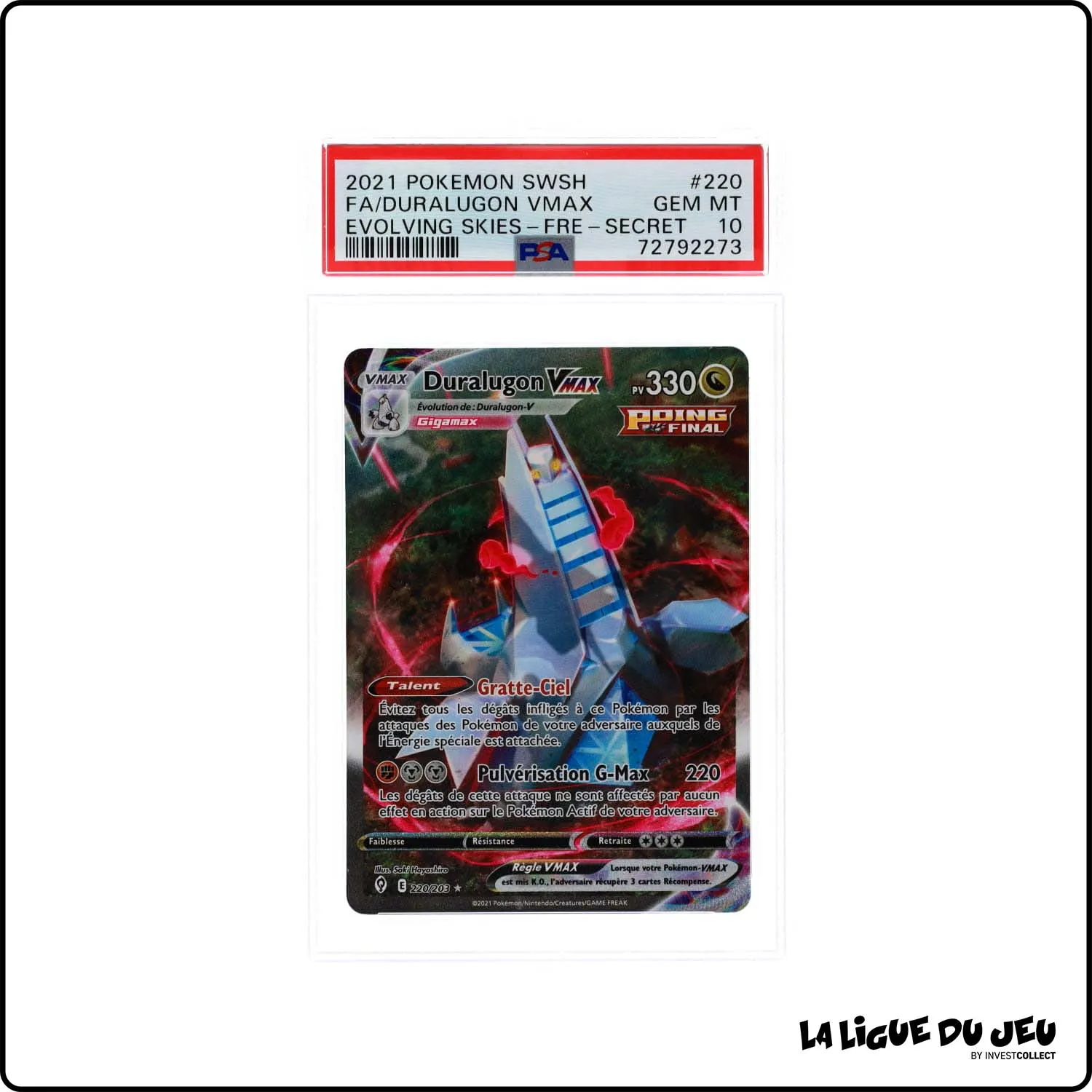 Secrete - Pokemon - Évolution Céleste - Duralugon Vmax 220/203 - PSA 10 - Français