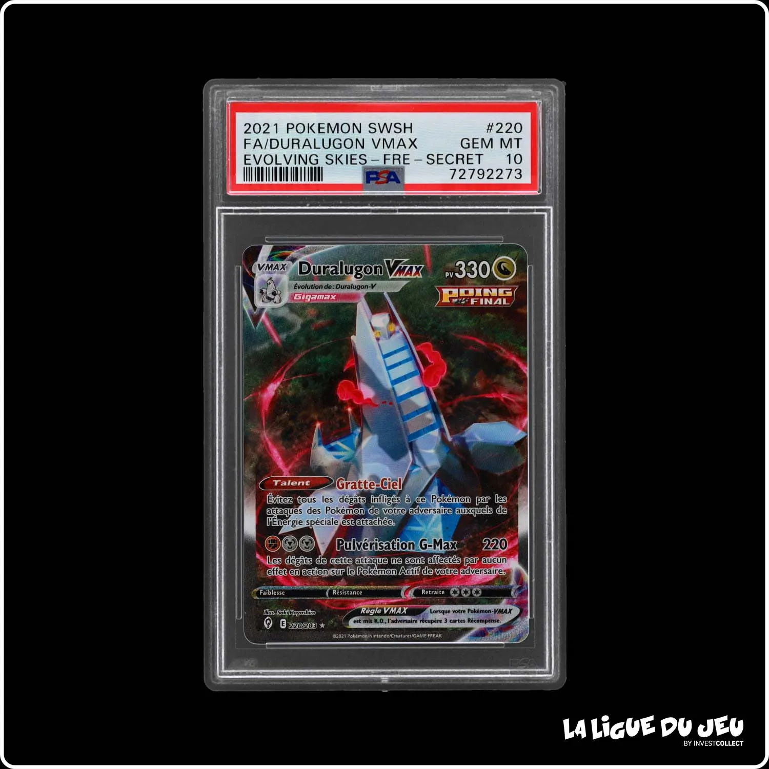 Secrete - Pokemon - Évolution Céleste - Duralugon Vmax 220/203 - PSA 10 - Français