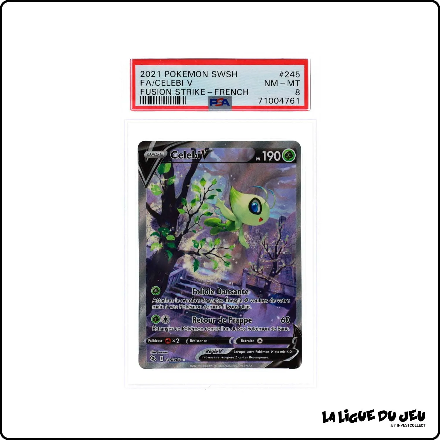 Ultra - Pokemon - Poing de Fusion - Celebi V 245/264 - PSA 8 - Français