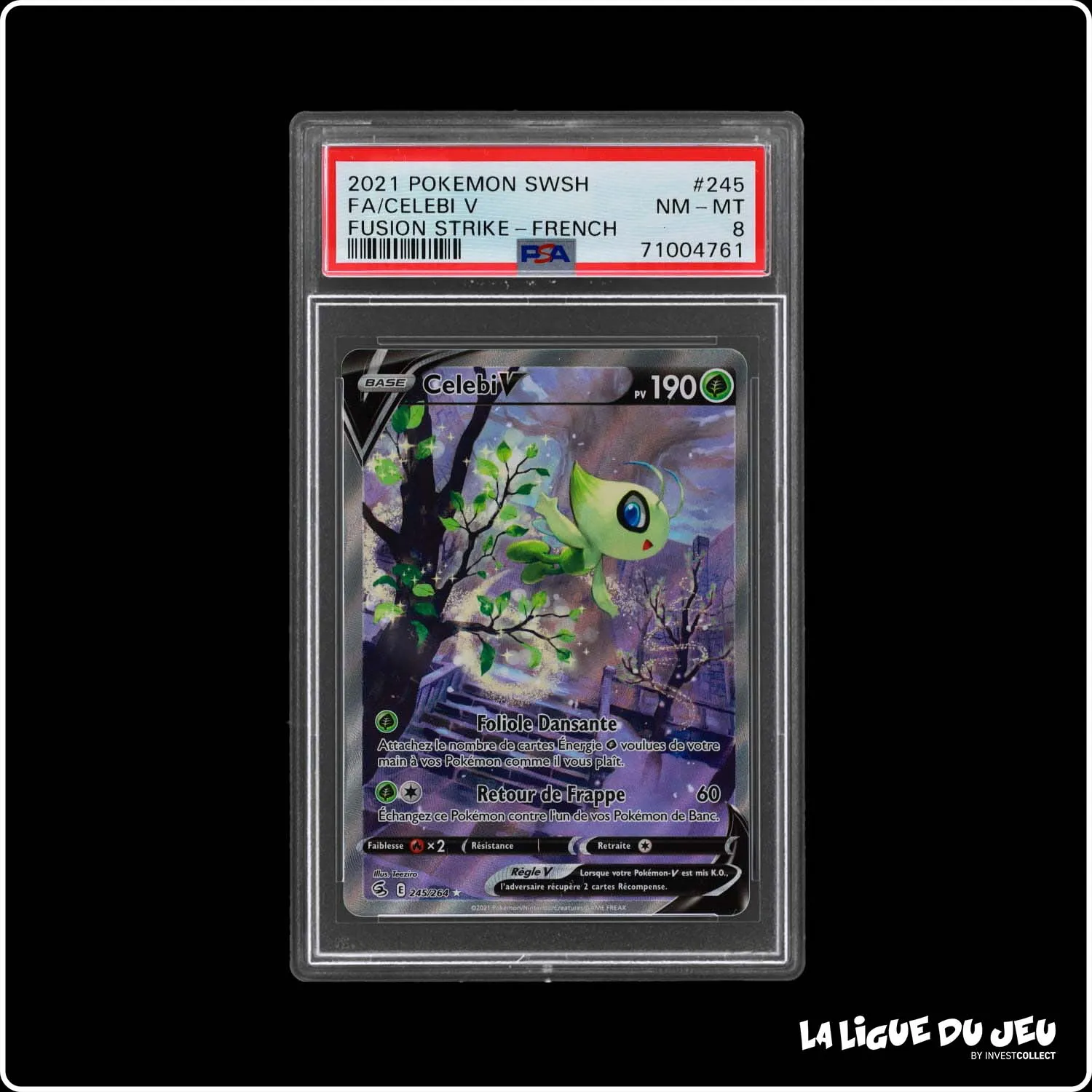 Ultra - Pokemon - Poing de Fusion - Celebi V 245/264 - PSA 8 - Français