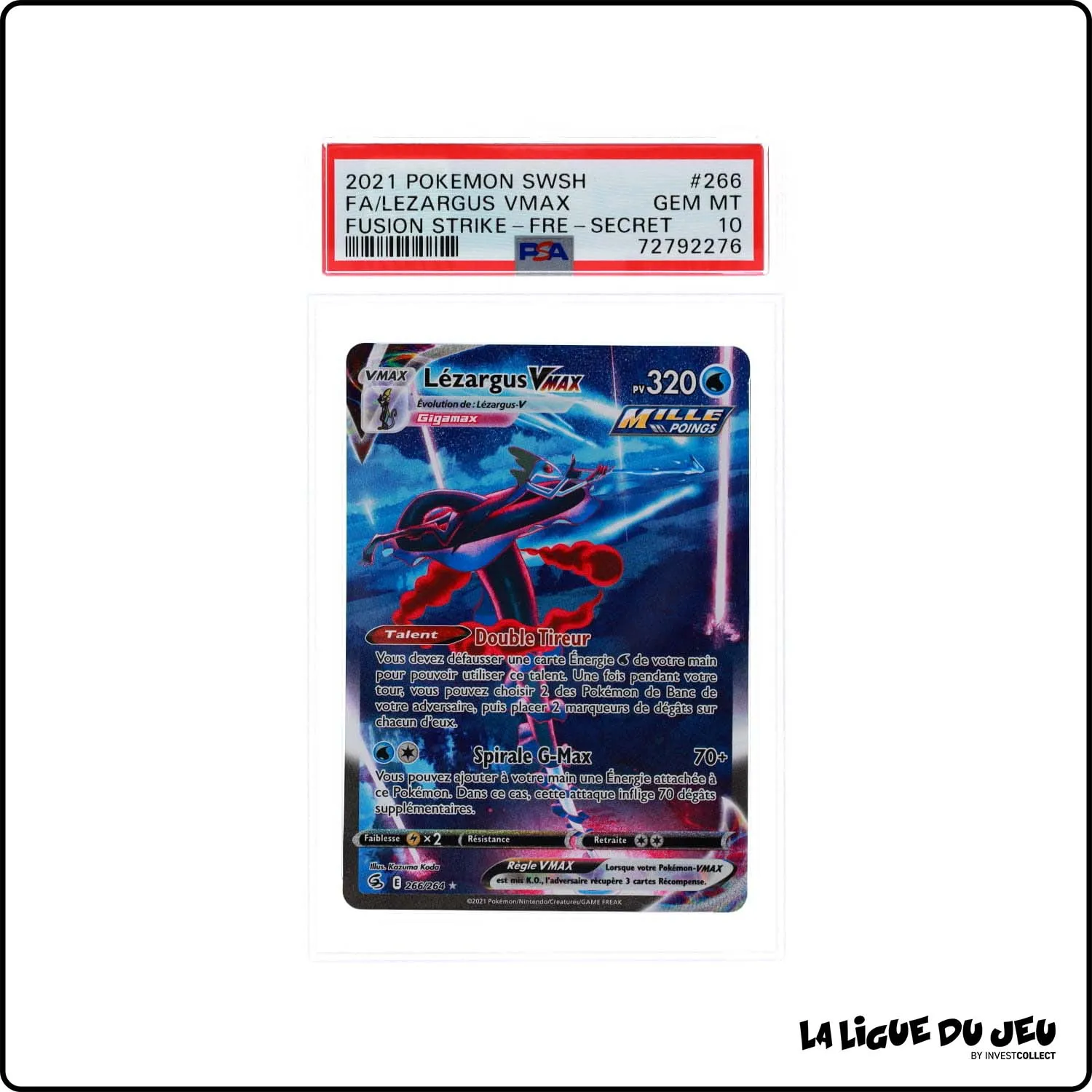 Secrete - Pokemon - Poing de Fusion - Lézargus Vmax 266/264 - PSA 10 - Français