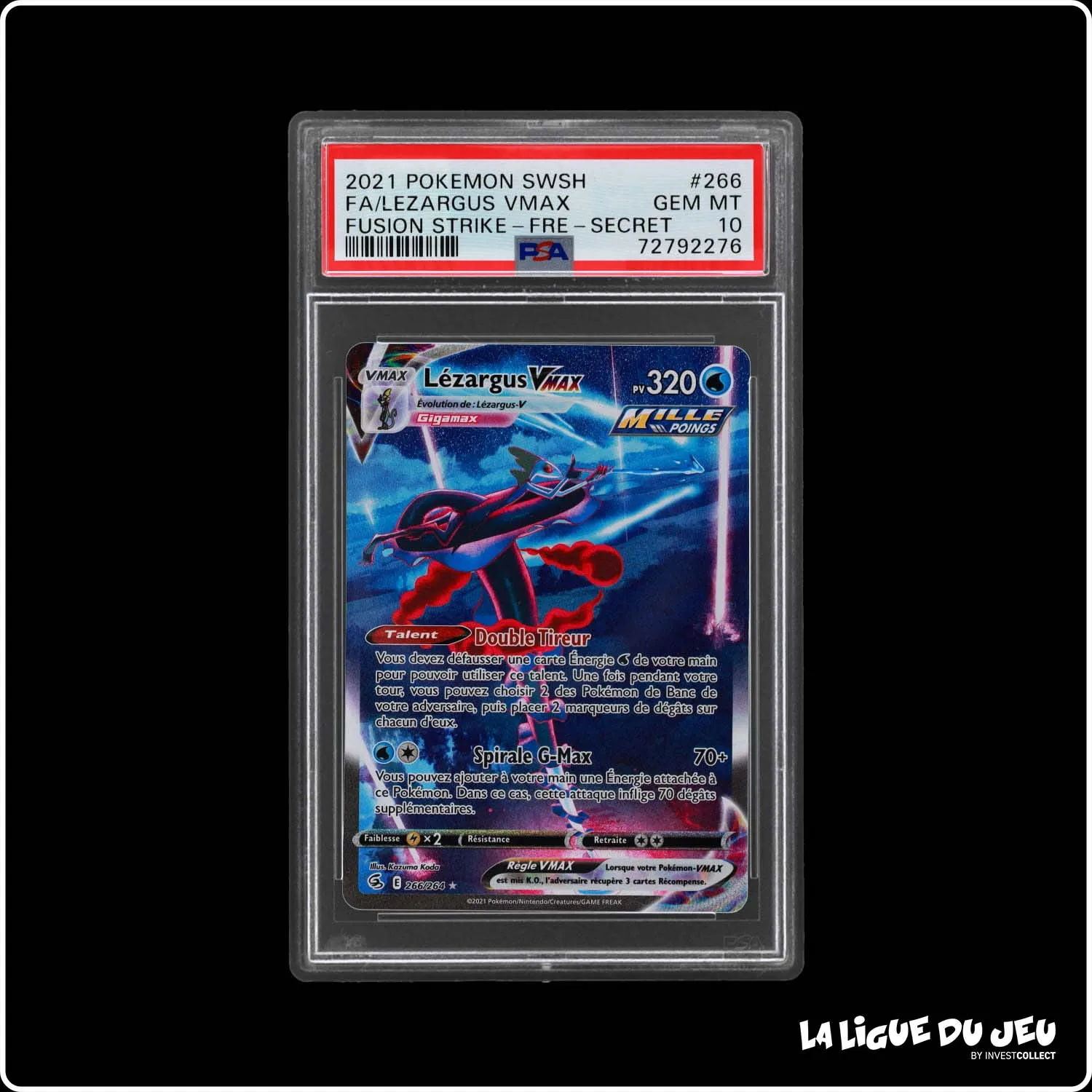 Secrete - Pokemon - Poing de Fusion - Lézargus Vmax 266/264 - PSA 10 - Français