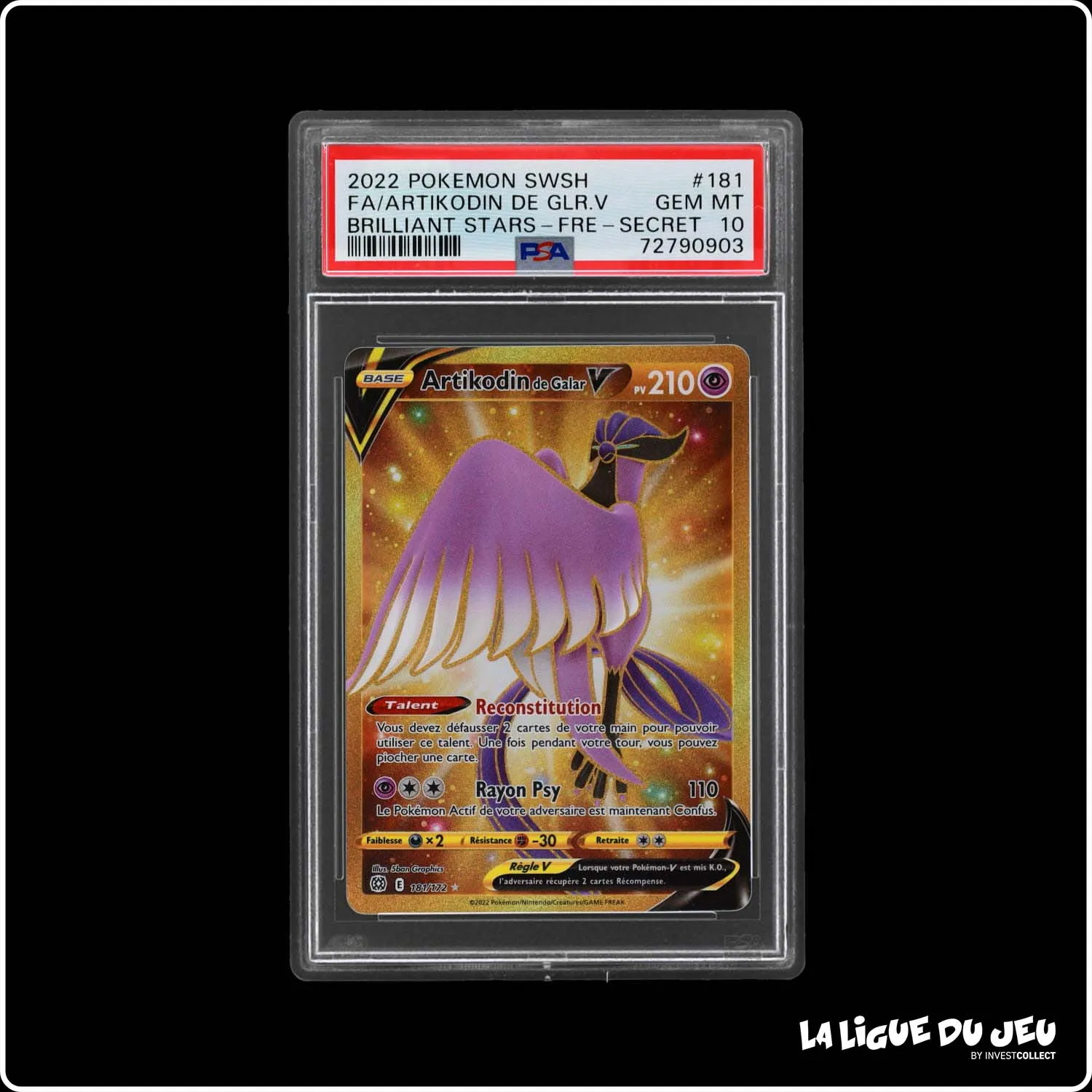 Secrete - Pokemon - Stars Étincelantes - Artikodin de Galar V 181/172 - PSA 10 - Français