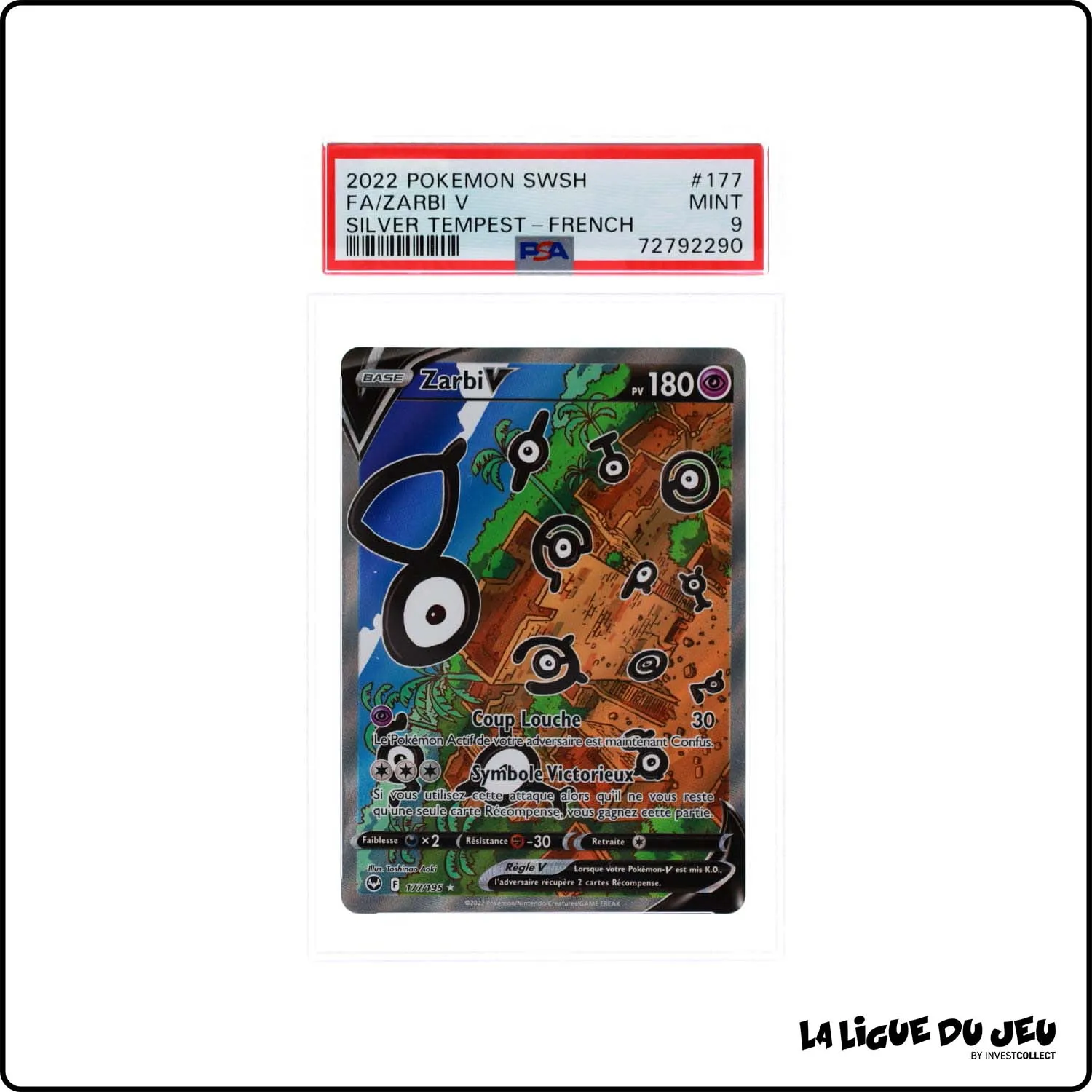 Ultra - Pokemon - Tempête Argentée - Zarbi V 177/195 - PSA 9 - Français