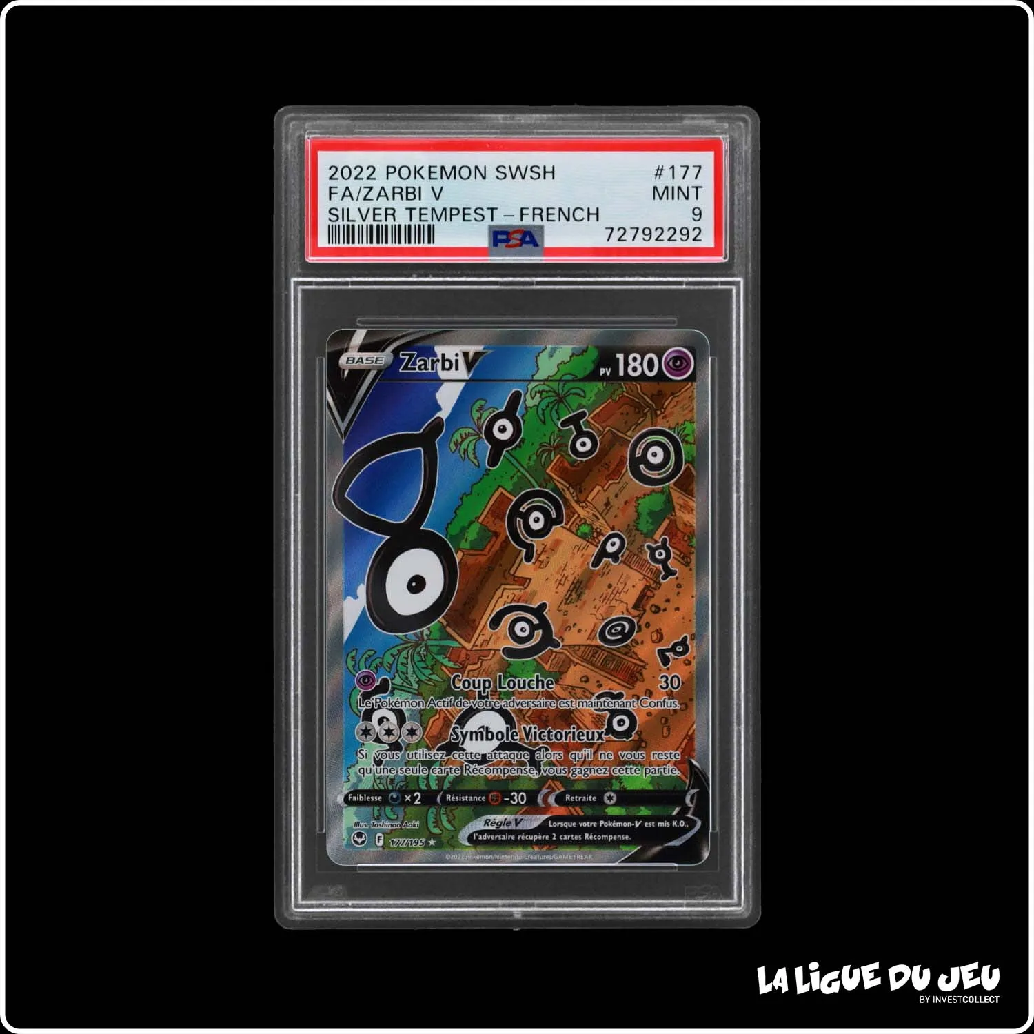 Ultra - Pokemon - Tempête Argentée - Zarbi V 177/195 - PSA 9 - Français