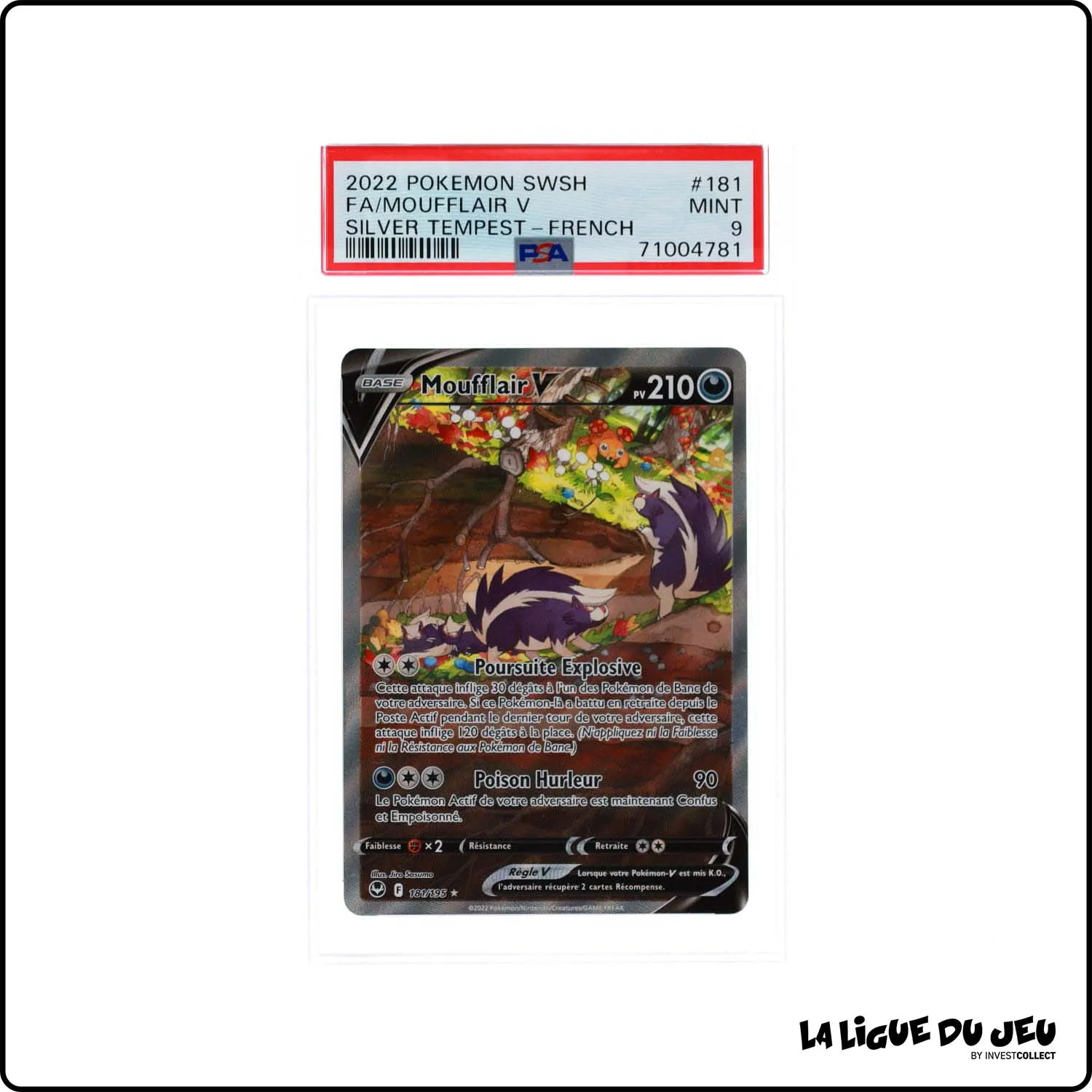 Ultra - Pokemon - Tempête Argentée - Moufflair V 181/195 - PSA 9 - Français